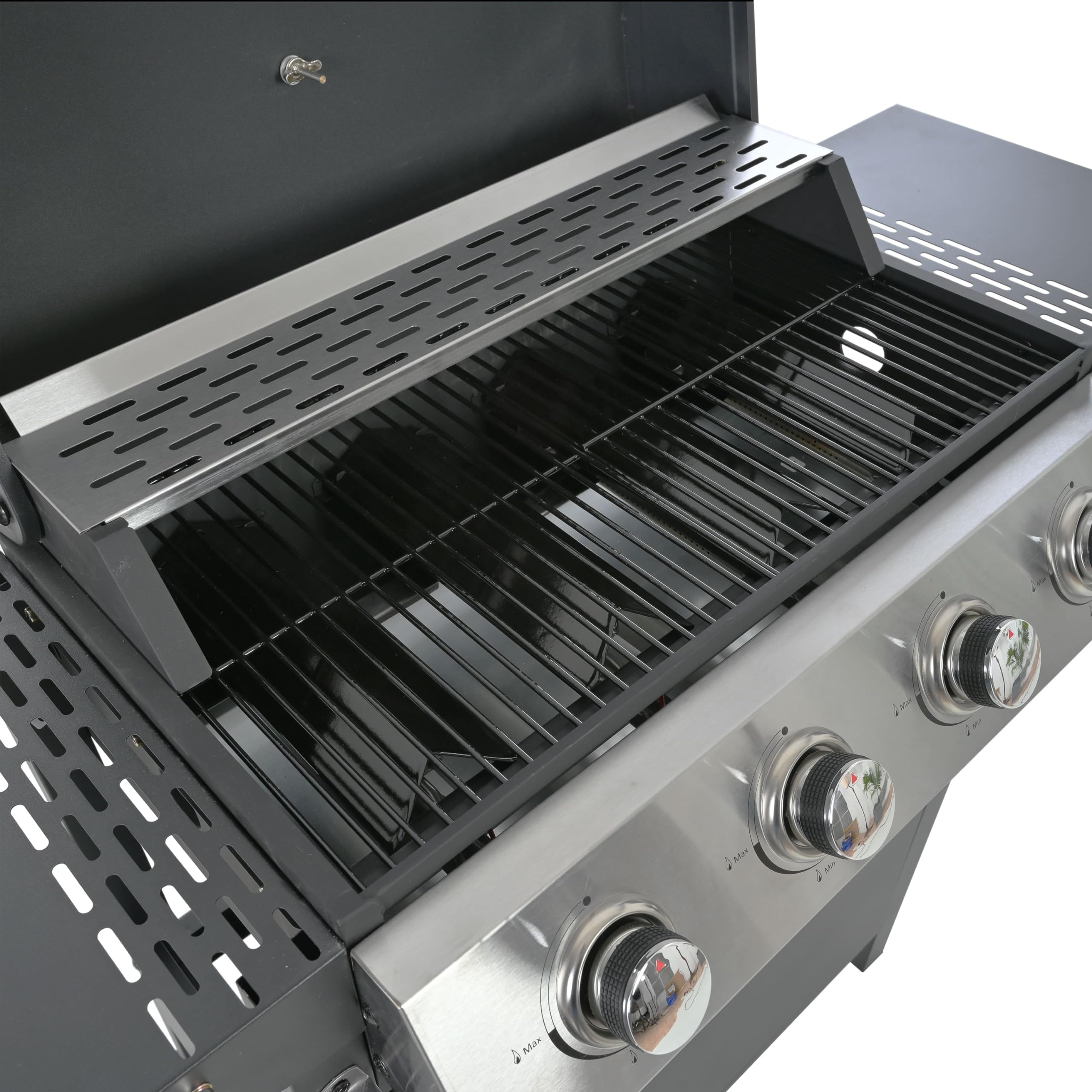 30-Inch 4 Burner Stainless Steel Propane Gas Grill - 34,200 BTU Outdoor BBQ Grill with Wheels for Easy Mobility - Perfect for Backyard, Patio, and Garden Barbecue Parties