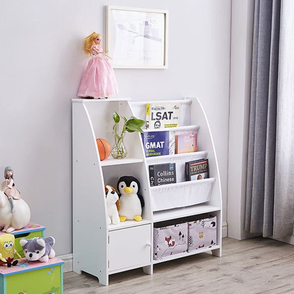 Victoria Kids Bookcase with Toy Storage & Funnel - Sturdy Wooden Bookshelf for Children's Room, Nursery, Playroom - Perfect for Organizing Books, Toys, and Decor
