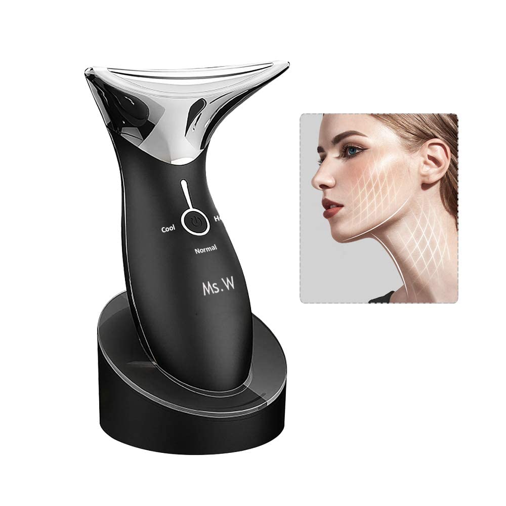 Ms.W Electric Facial Massager for Women - Hot & Cold Therapy Modes, Rechargeable Face & Neck Massager for Skin Care & Relaxation - Perfect for Home Spa, Anti-Aging Routine & Stress Relief