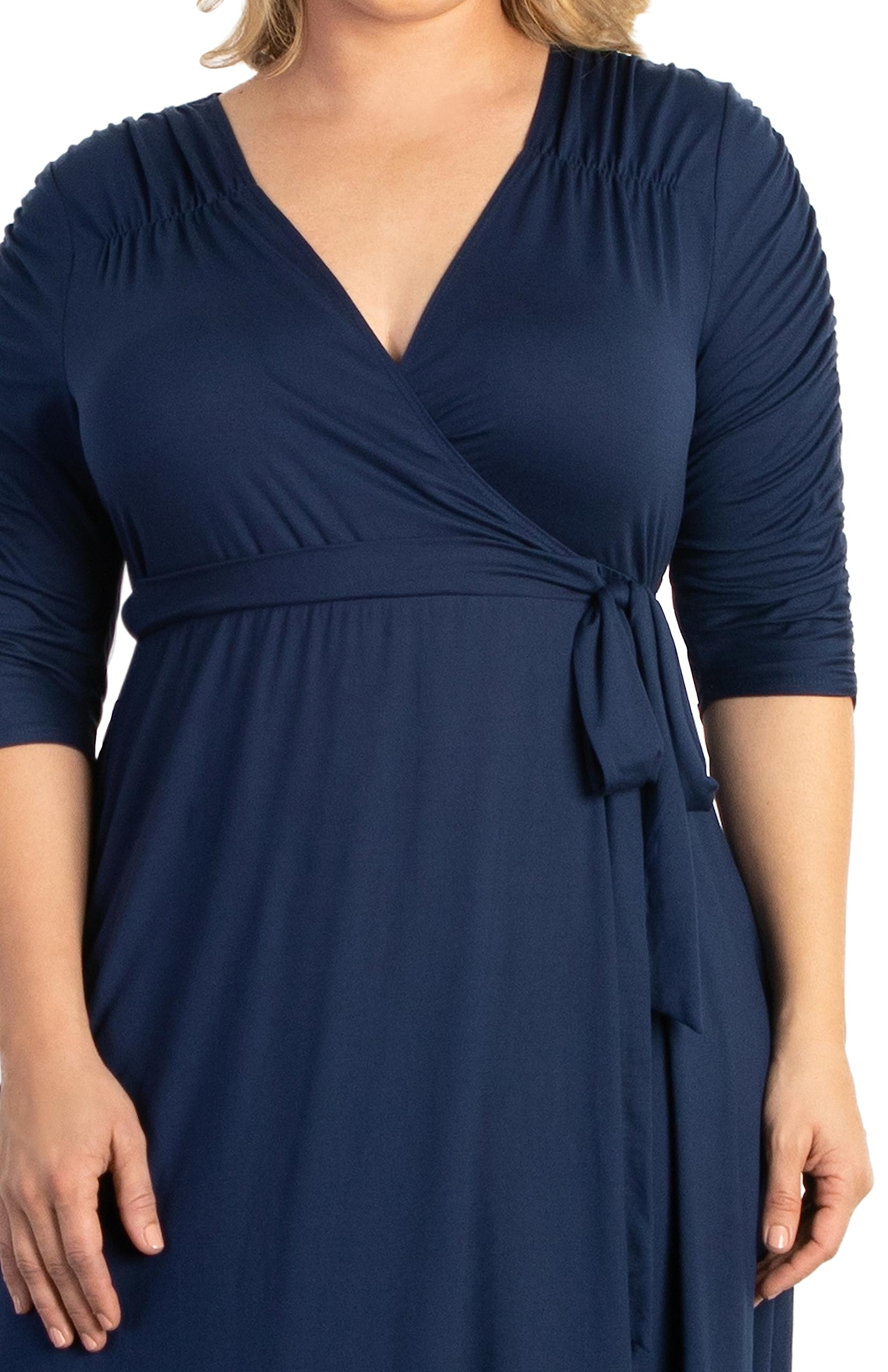 Kiyonna Plus Size Meadow Dream Maxi Dress for Women - Elegant Long Wrap Dress for Wedding Guest, Cocktail Party, Office Work & Casual Outings | Perfect for Special Occasions & Everyday Wear