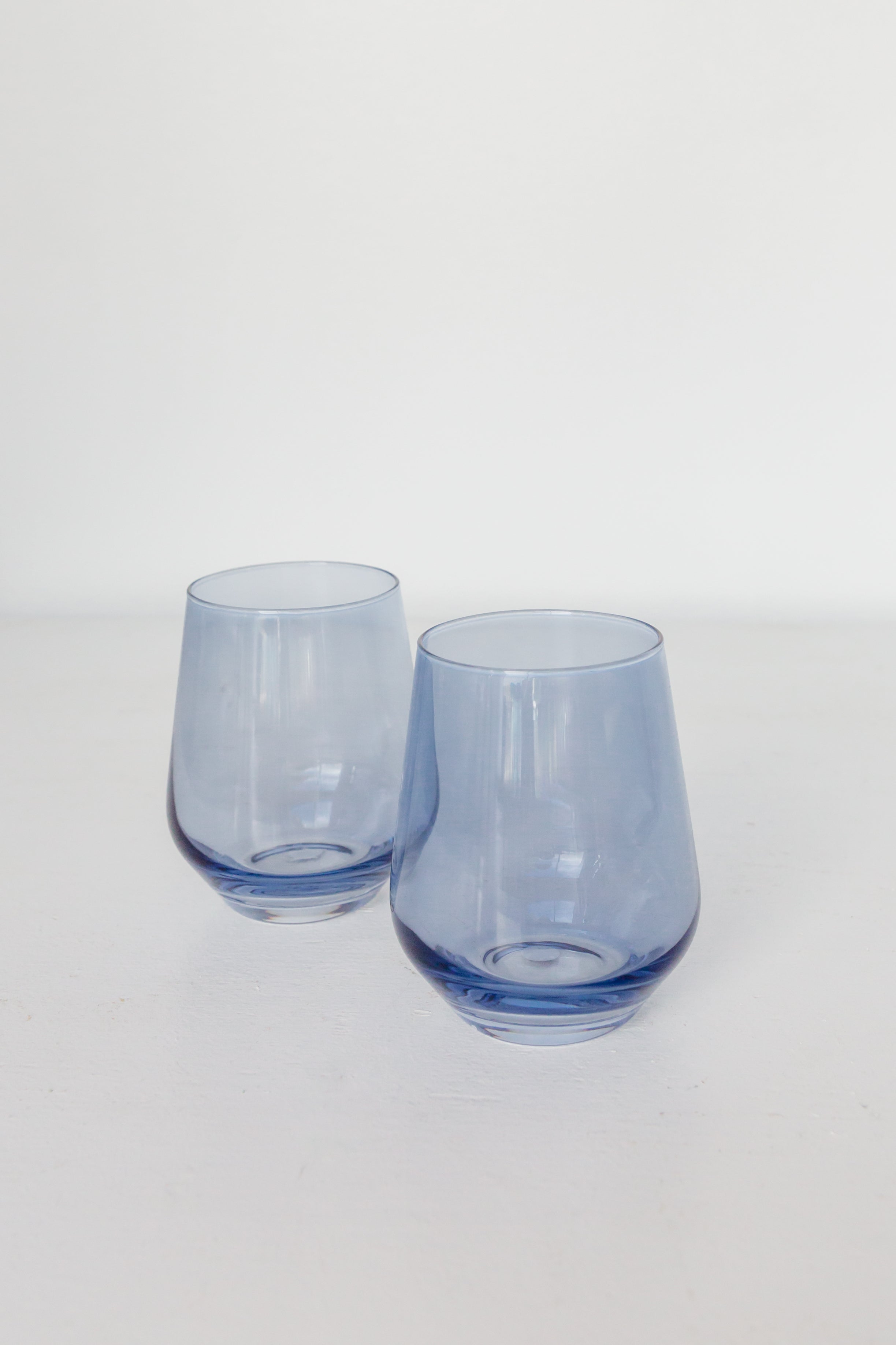 Premium Estelle Colored Stemless Wine Glasses Set of 6 - Cobalt Blue for Parties, Weddings & Home Entertaining