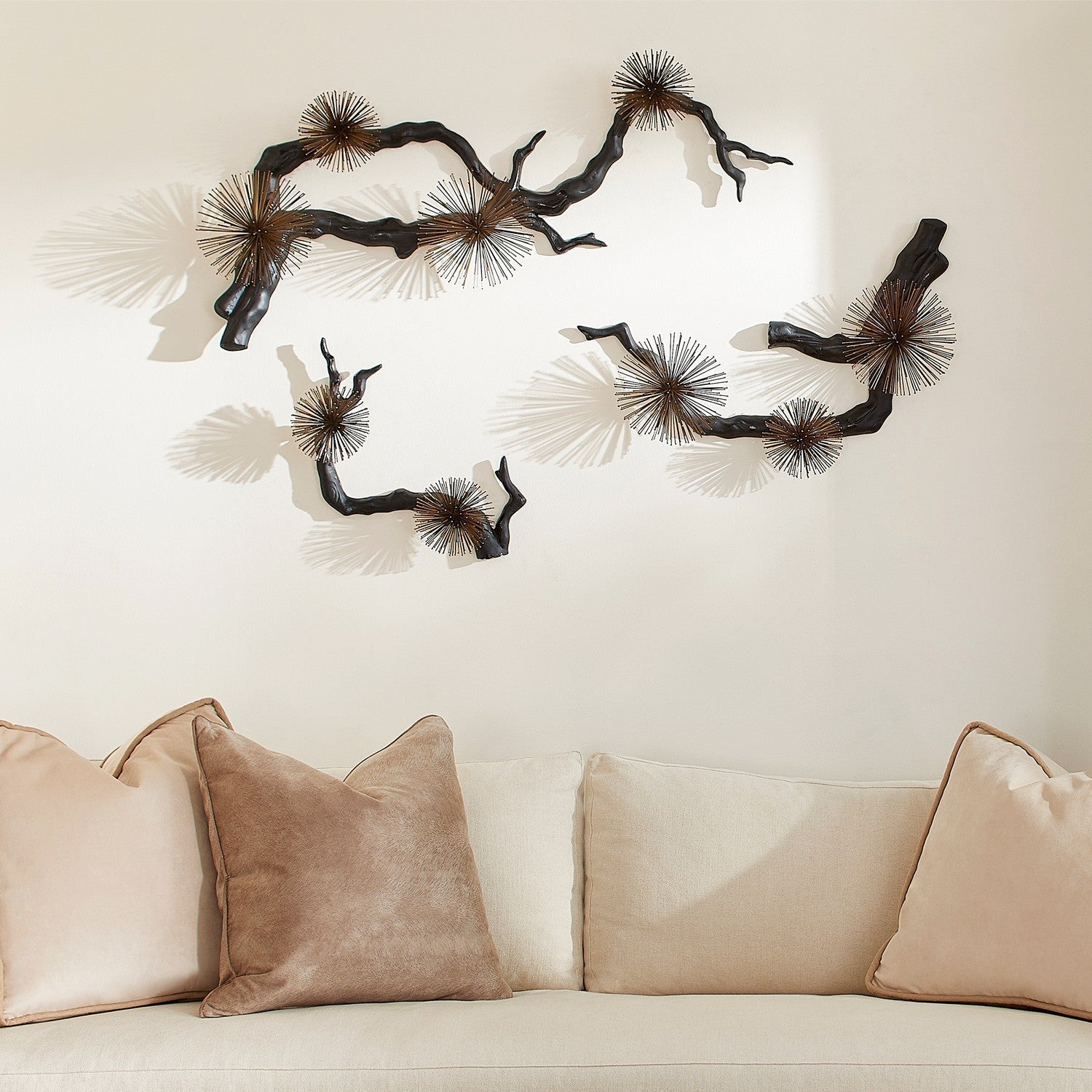 Cyan Design 11436 Ichiyo Tree Branch Wall Decor - Black with Gold Accents - Large Modern Sculpture for Living Room, Bedroom & Office Decor