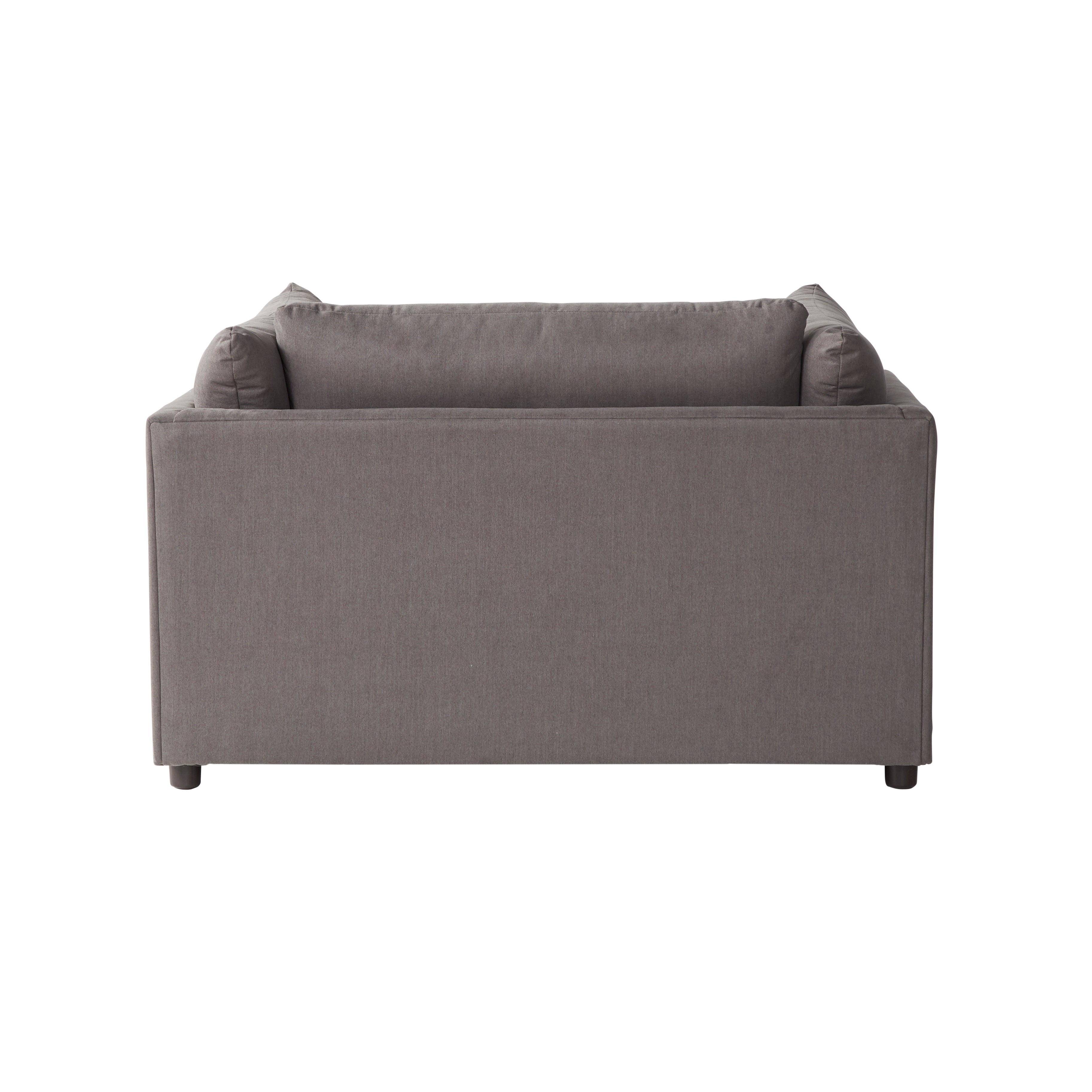 Roundhill Furniture Enda Oversized Pillow Back Cuddler Arm Chair - Carbon Gray - Plush Comfort for Living Room, Bedroom & Home Theater Relaxation