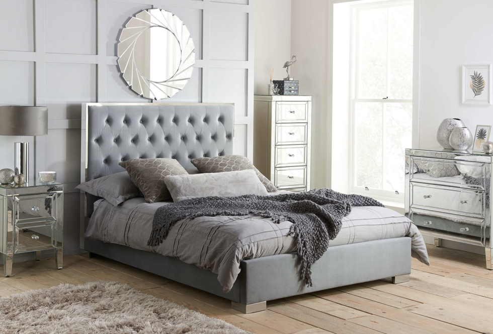 Carys Upholstered Fabric Bed Frame - Queen Size, Modern Platform Bed with Wooden Slats, Noise-Free Support - Perfect for Master Bedroom, Guest Room, or Apartment