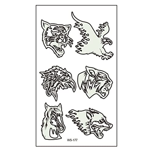 Glow in The Dark Tattoo Stickers - Fluorescent Music Notes & Cool Face Stickers for Nightclub, Bar & Music Festival Parties | Wireless Tattoo Pen Set Included | Perfect for Halloween, Raves & Body Art Enthusiasts