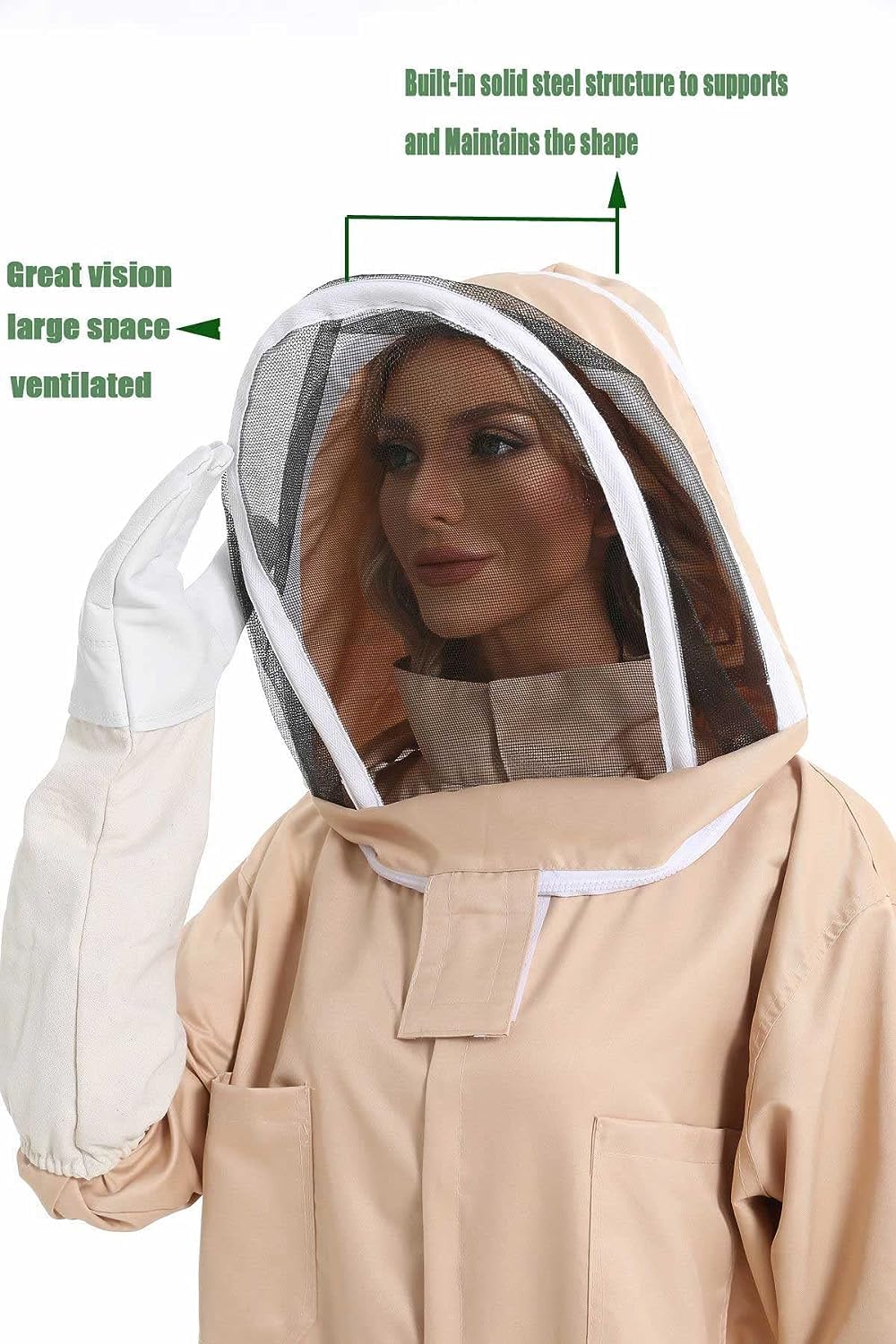 Sting Proof Beekeeping Suit for Women & Men - Full Body Protection with Gloves | Beekeeping, Honey Harvesting, and Hive Inspection