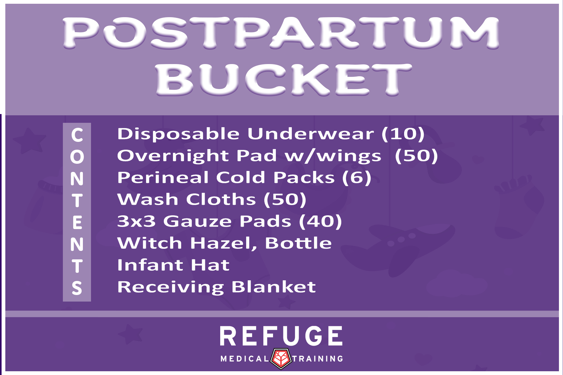 Postpartum Care Kit with Separate Buckets for Birth & Recovery - Essential New Mom Supplies for Hospital & Home Use
