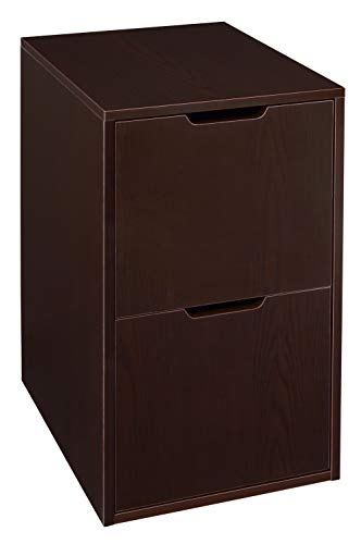 Freestanding Two-Drawer Filing Cabinet with Pedestal - Truffle Brown for Home Office Organization & Document Storage