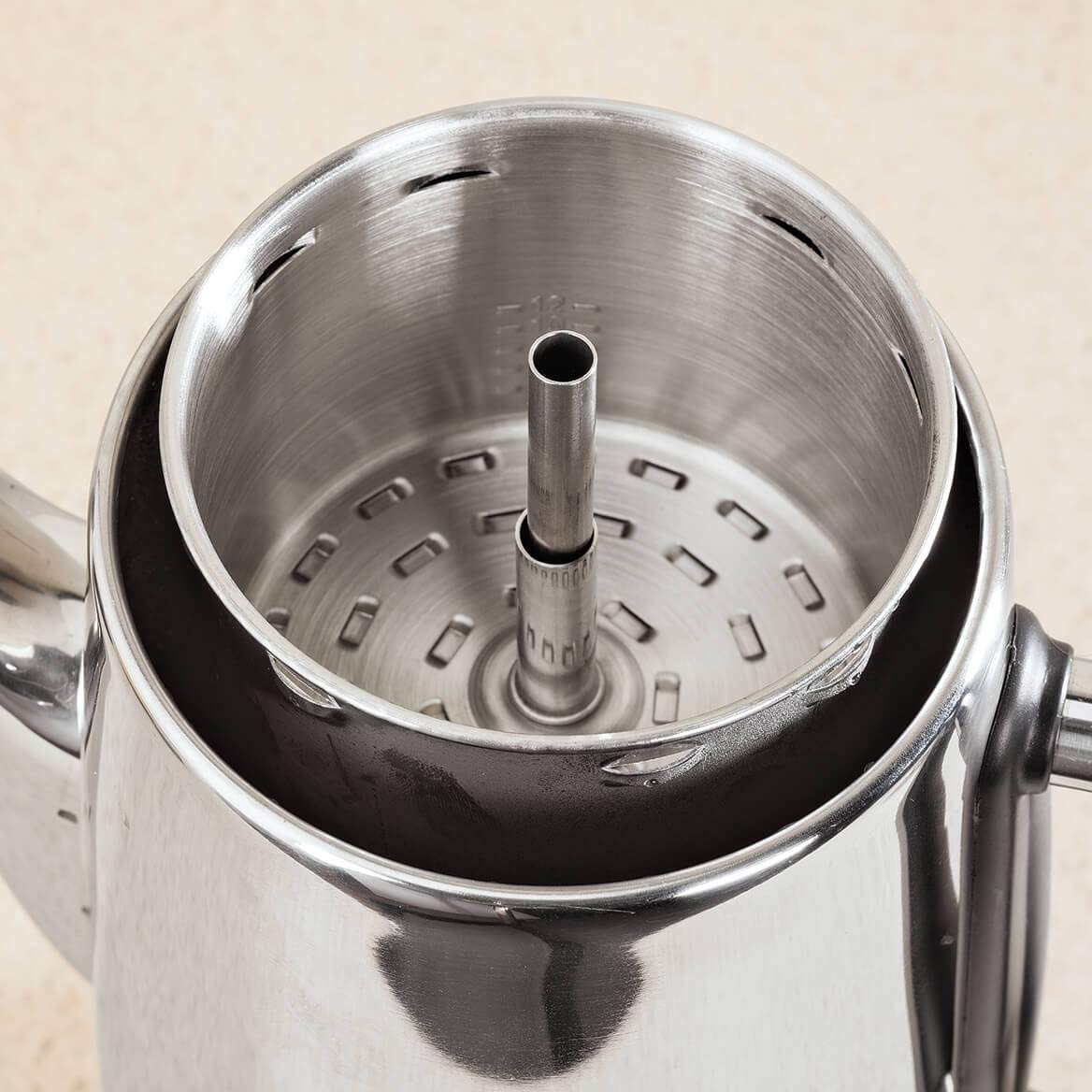 SOWTECH 12 Cup Stainless Steel Coffee Percolator - Stovetop Espresso Maker for Camping, Home & Office Brewing - Durable BPA-Free Coffee Pot with Stay-Cool Handle
