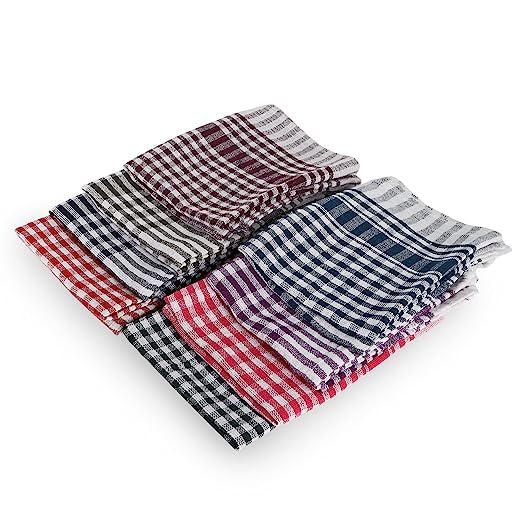 Yogiram 15x15 Inch Cotton Kitchen Duster Cloth - 4 Pack Multipurpose Wet & Dry Cleaning Towels for Kitchen, Dishes, Countertops, and Stainless Steel Appliances