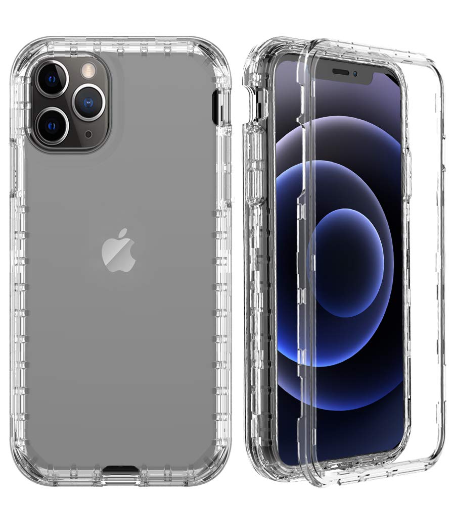 3 in 1 Military Grade Shockproof Case for iPhone 12 Pro Max 6.7 Inch - Tri-Layer Transparent Clear Protective Cover | Perfect for Outdoor Activities, Travel & Daily Use