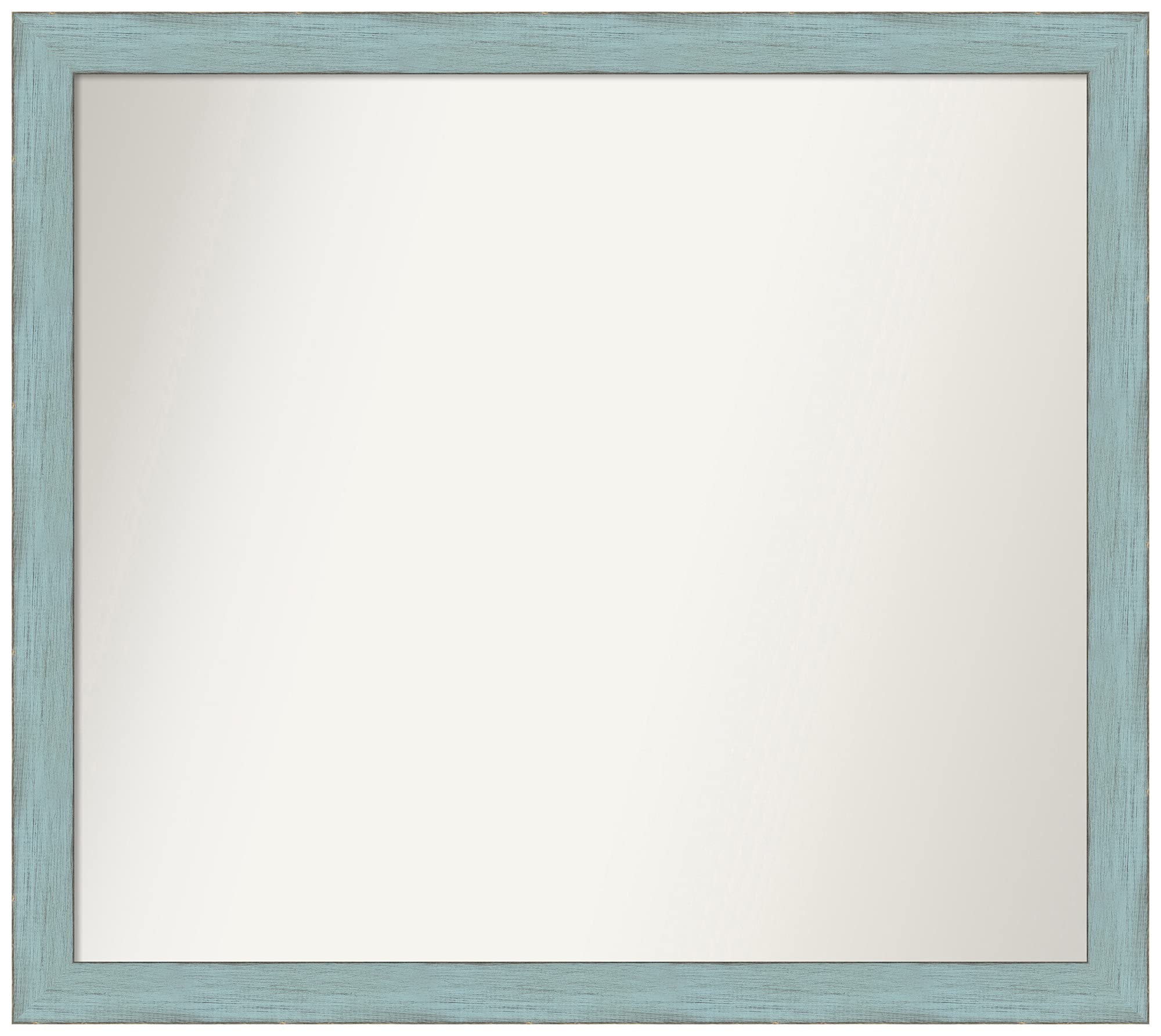 Amanti Art Custom Wall Mirror - 24.25 x 27.25 Inch Sky Blue Rustic Frame, Non-Beveled Edge, Multiple Size Options | Perfect for Bathroom, Bedroom, Entryway & Home Decor