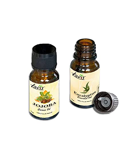 Pure Organic Jojoba Oil & Eucalyptus Essential Oil Set - 100% Natural for Skin, Hair & Aromatherapy | Perfect for Massage, DIY Beauty & Relaxation