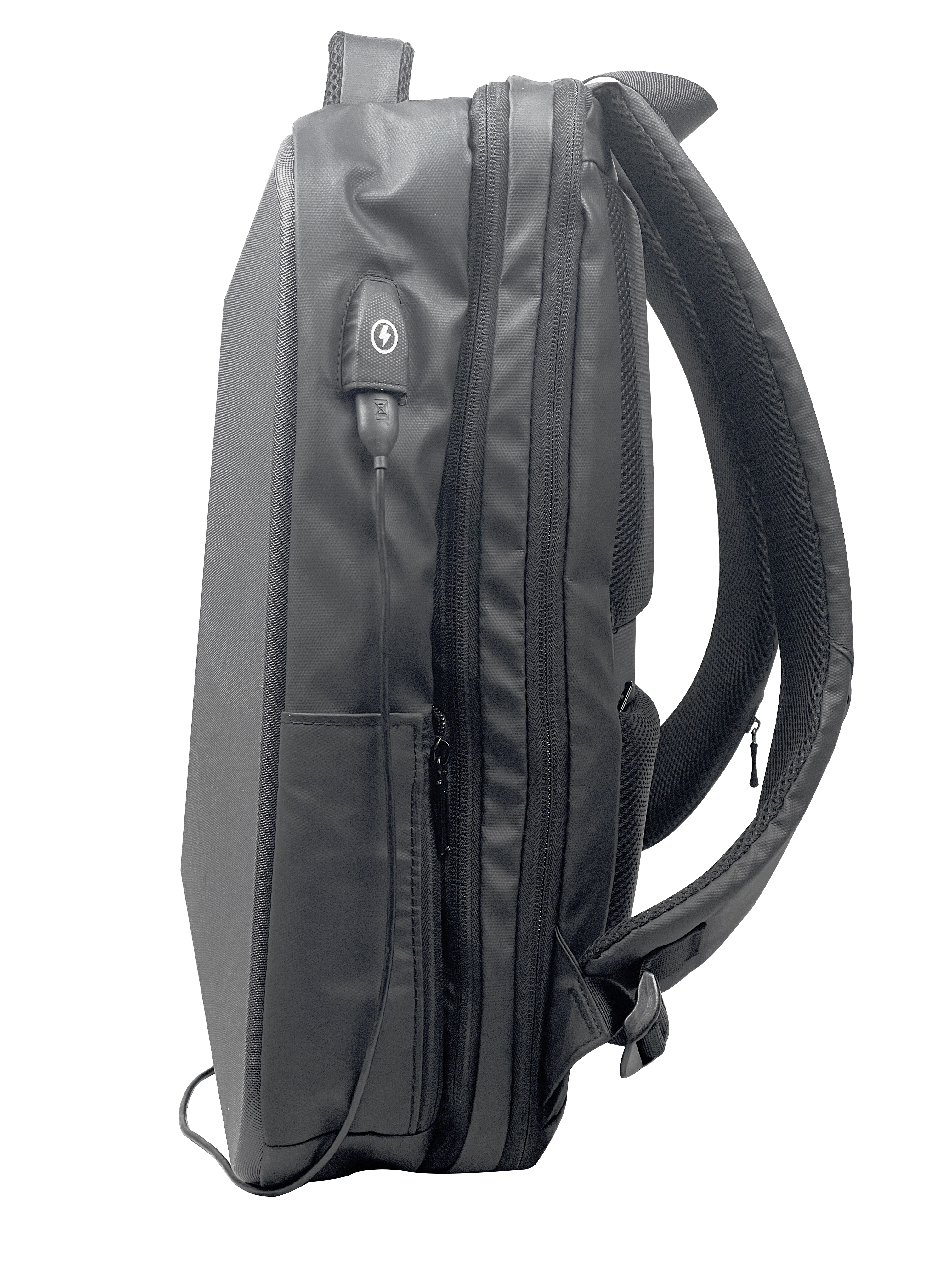 XOTIC PC Black Hardshell Anti-Theft Waterproof Laptop Backpack for Men - Durable Travel & Work Bag for College, Office & Commuting - Perfect Gift for Grads and Dads