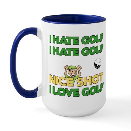 White/Navy Inside - Golf Fun Large Mug