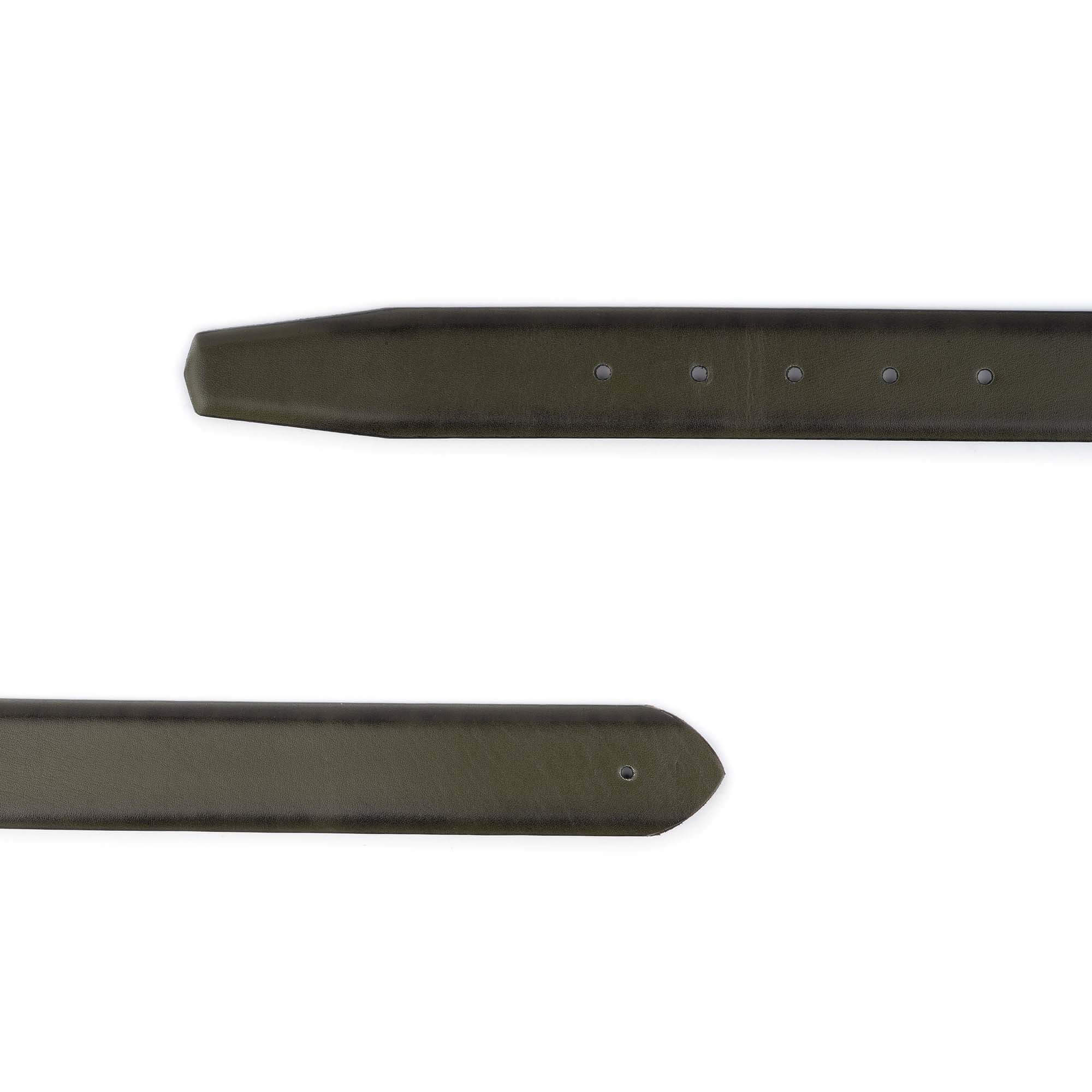 Genuine Leather Olive Green Men's Belt Strap - Replacement for Dunhill Buckles | Durable & Stylish Accessory for Business, Casual & Formal Wear