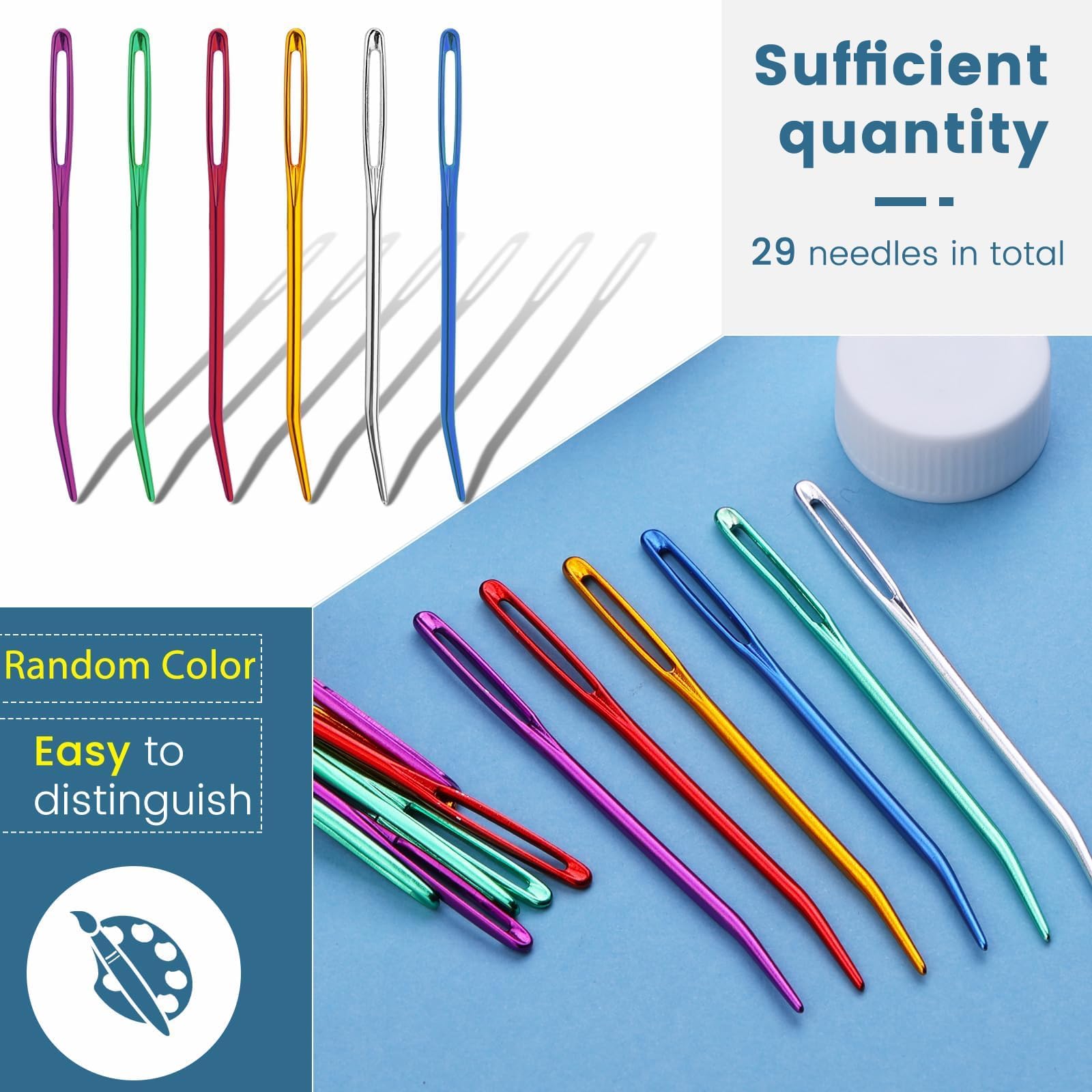 30-Piece Nitlak Yarn Needle Kit with Bent Tapestry Needles & Large Eye Sewing Needles - Perfect for Tapestry, Sewing, Weaving & Darning Projects | Includes Needle Storage Case for Easy Organization