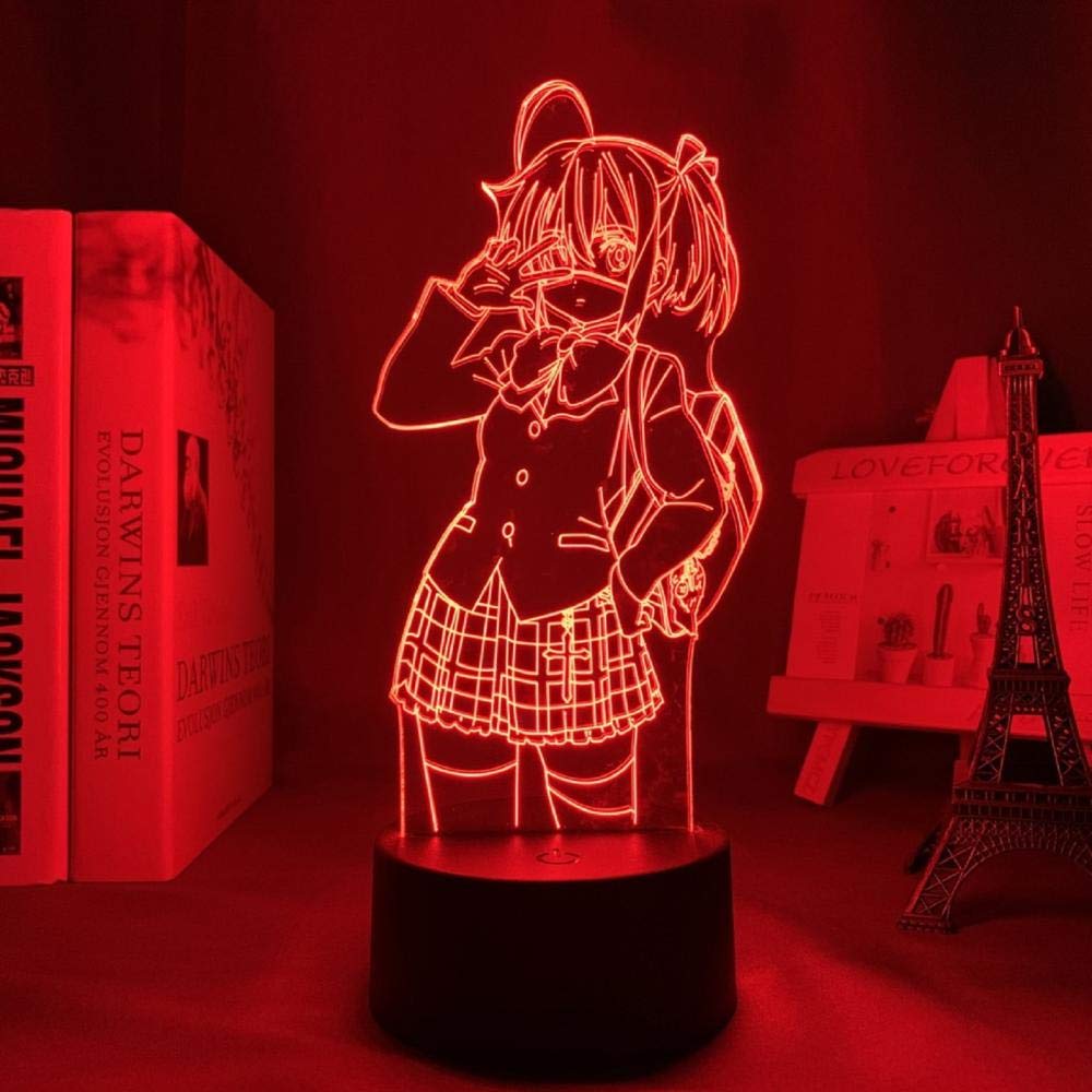 3D Illusion Anime Night Light - Rikka Takanashi LED Desk Lamp with 7 Color Changing Touch Control | Perfect for Bedroom Decor, Birthday Gifts & Anime Fans | Creates Magical Ambiance for Gaming Rooms, Dorm Decor & Nighttime Reading