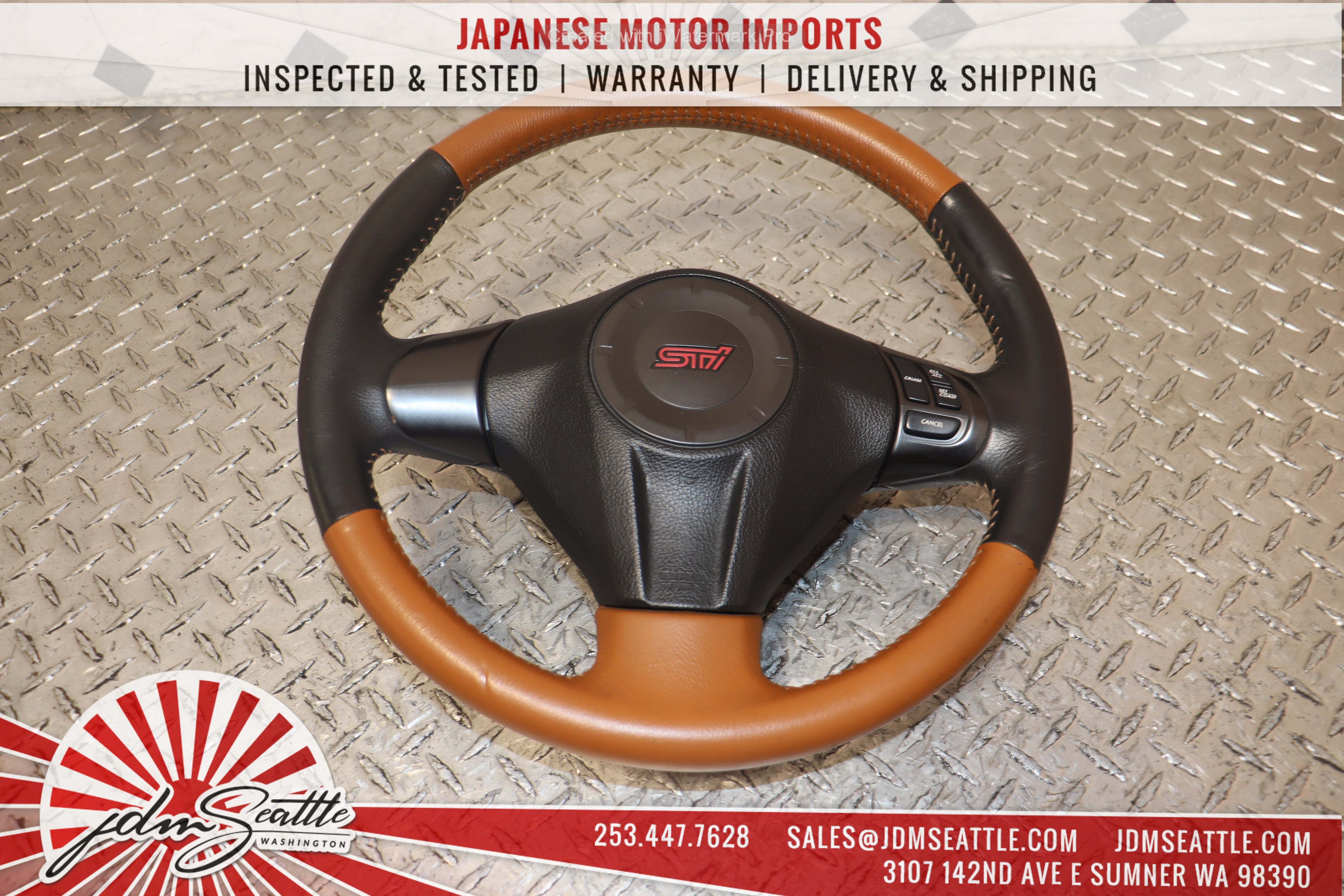 2008-2014 Subaru Impreza WRX STI Premium GRB GVF Complete Leather Power Seats Set with Steering Wheel - Front & Rear Seats for JDM Car Enthusiasts | Perfect for Upgrades & Restorations