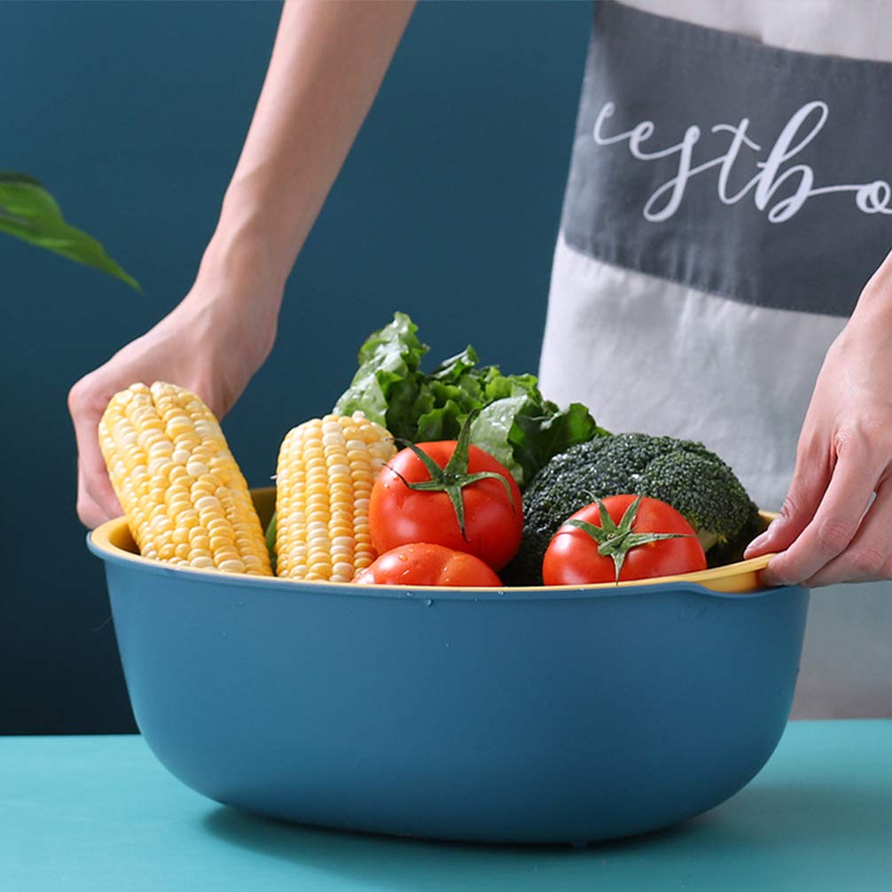 Cabilock 1-Piece Sink Strainer Basket - Multi-Purpose Fruit & Vegetable Colander, Rice Washing & Storage Container, Over-Sink Drain Basket for Kitchen Use - Perfect for Washing Produce, Draining Pasta, and Organizing Small Kitchen Items