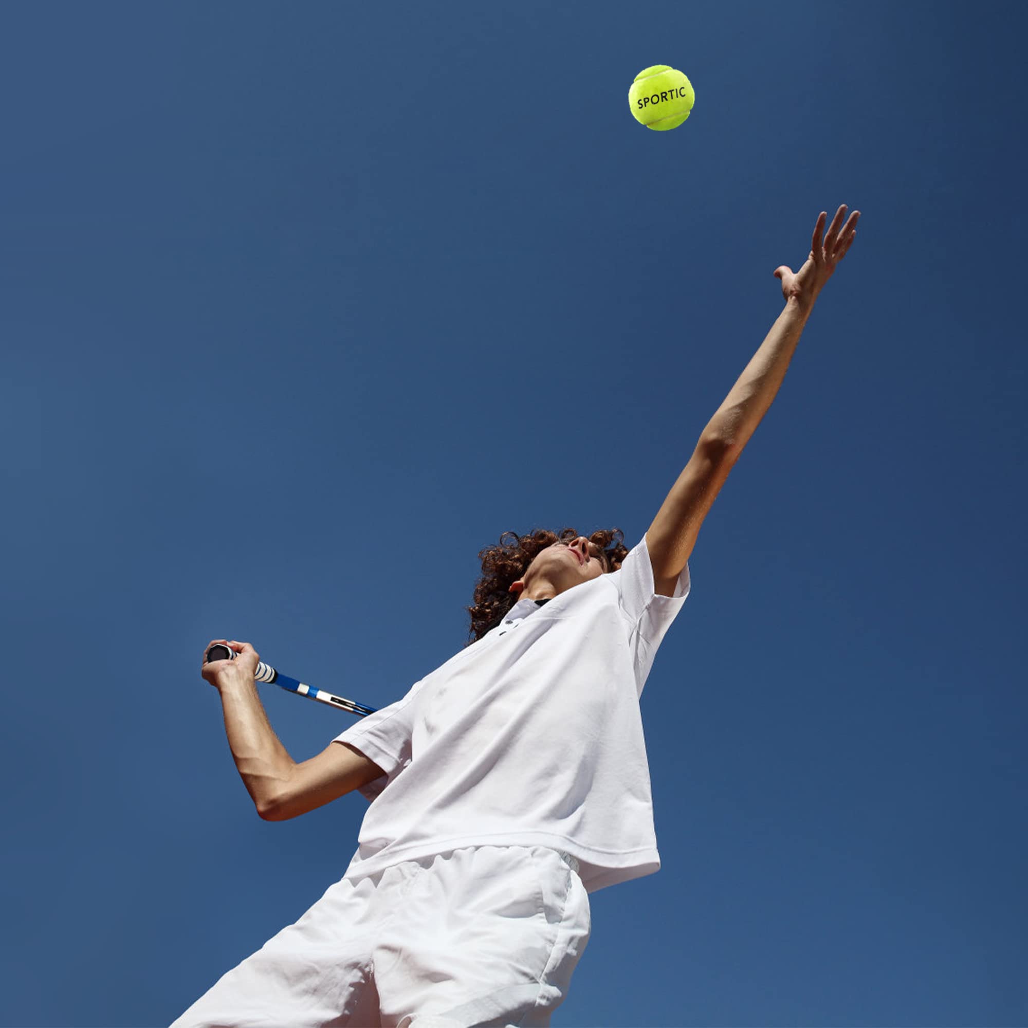 SPORTIC Pressurized Tennis Balls - 3/4/12/36 Pack Duty Felt High Bounce Training Balls with Mesh Bag | Perfect for Beginners, Tennis Practice & Dog Play | Indoor/Outdoor Court & Backyard Use