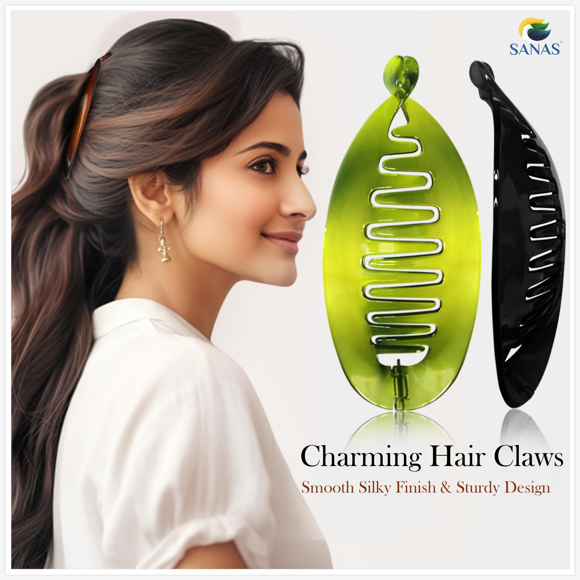 1Pc Large Jumbo Fishtail Banana Hair Clip - Acrylic Self-Locking Hair Accessory for Women & Girls (Korean Made, No Metal) - Perfect for School, Work, Parties & Everyday Styling