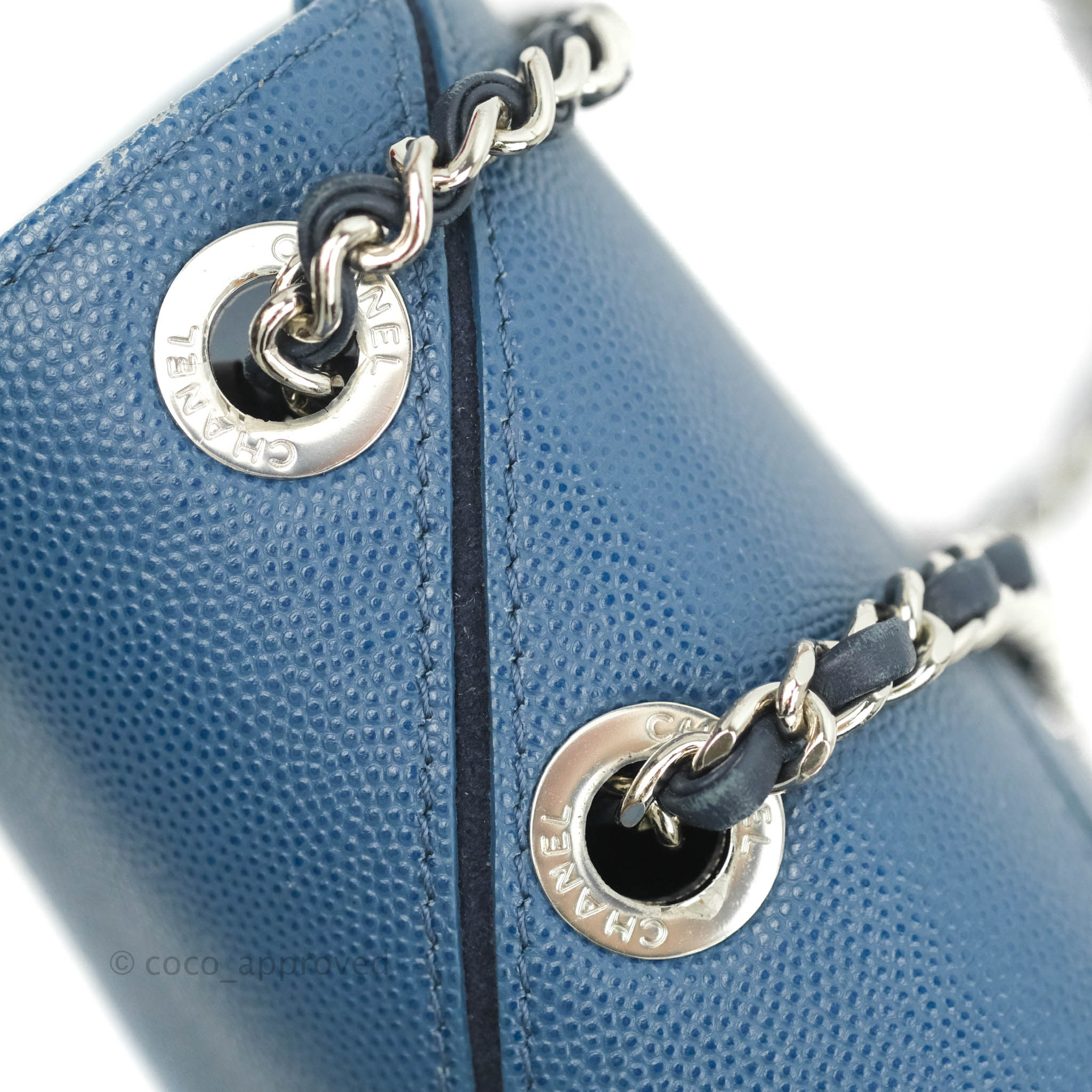 Chanel CC Chevron Flap Bag in Navy Caviar Leather with Silver Hardware - Luxury Shoulder Bag for Women, Perfect for Evening Events & Date Nights