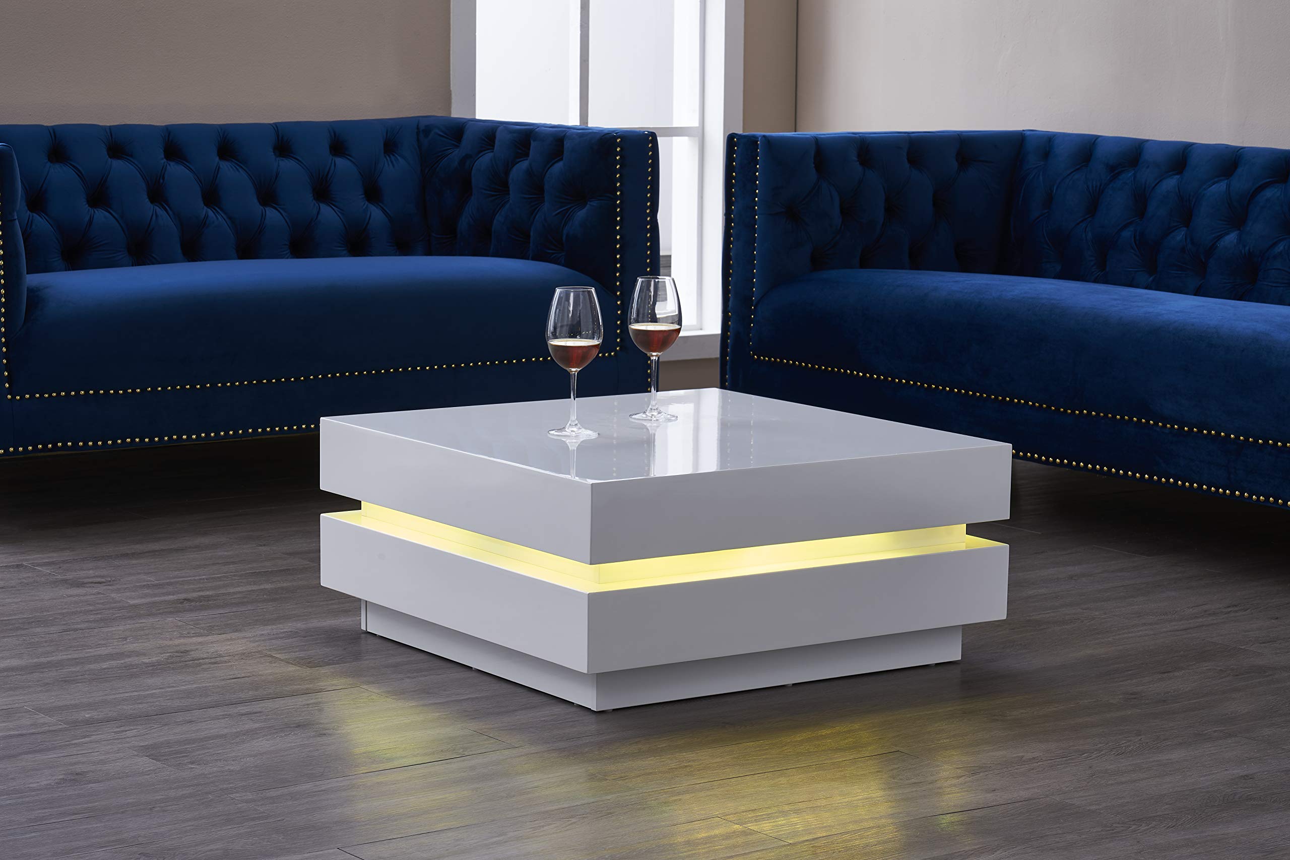 Modern Euro LED Coffee Table - Remote Control & Multi-Colors for Living Room
