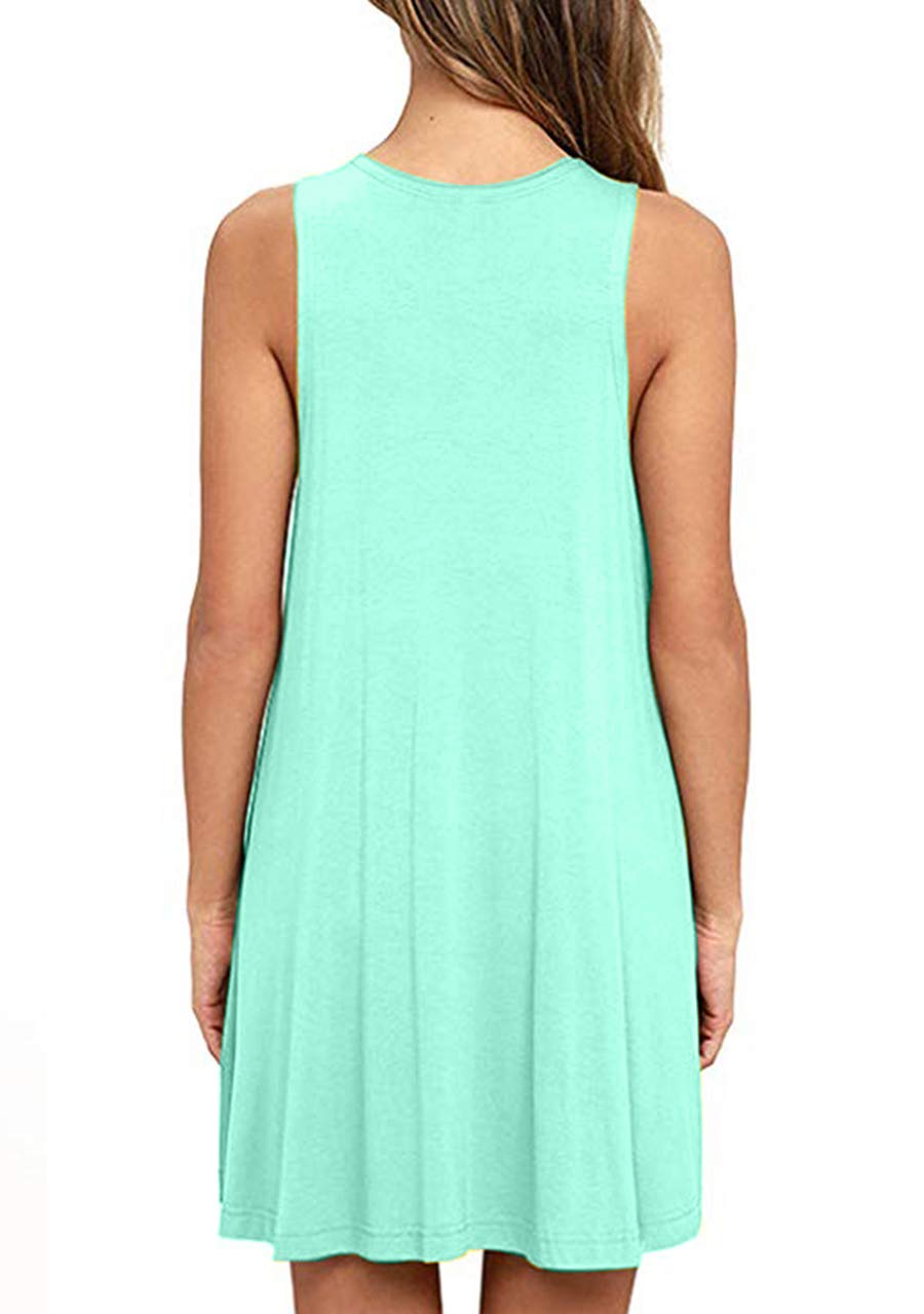 OMZIN Women's Sleeveless Swing Dress - Flared Tank Mini Dress with Pockets for Summer | Casual Outfit, Beach Wear, Vacation Dress, Party Dress