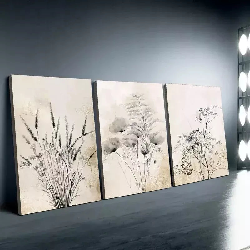 3-Piece Wildflower Meadow Wall Art Set - Framed Canvas Prints 50x70cm (20x28in) - High Quality Australian Made Home Decor - Perfect for Living Room, Bedroom & Office Decor