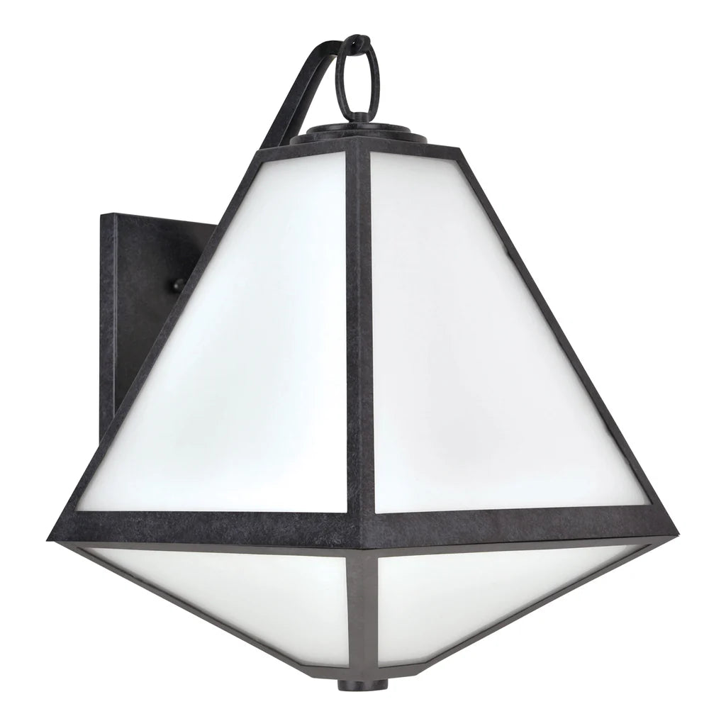 Brian Patrick Flynn Glacier 3-Light Outdoor Wall Sconce - 14x21 Inch Stainless Steel & Glass Fixture with Black Charcoal Finish - 120V E12 Candelabra Base LED Bulb Compatible - Perfect for Patio, Garden, Porch, Entryway and Exterior Wall Lighting