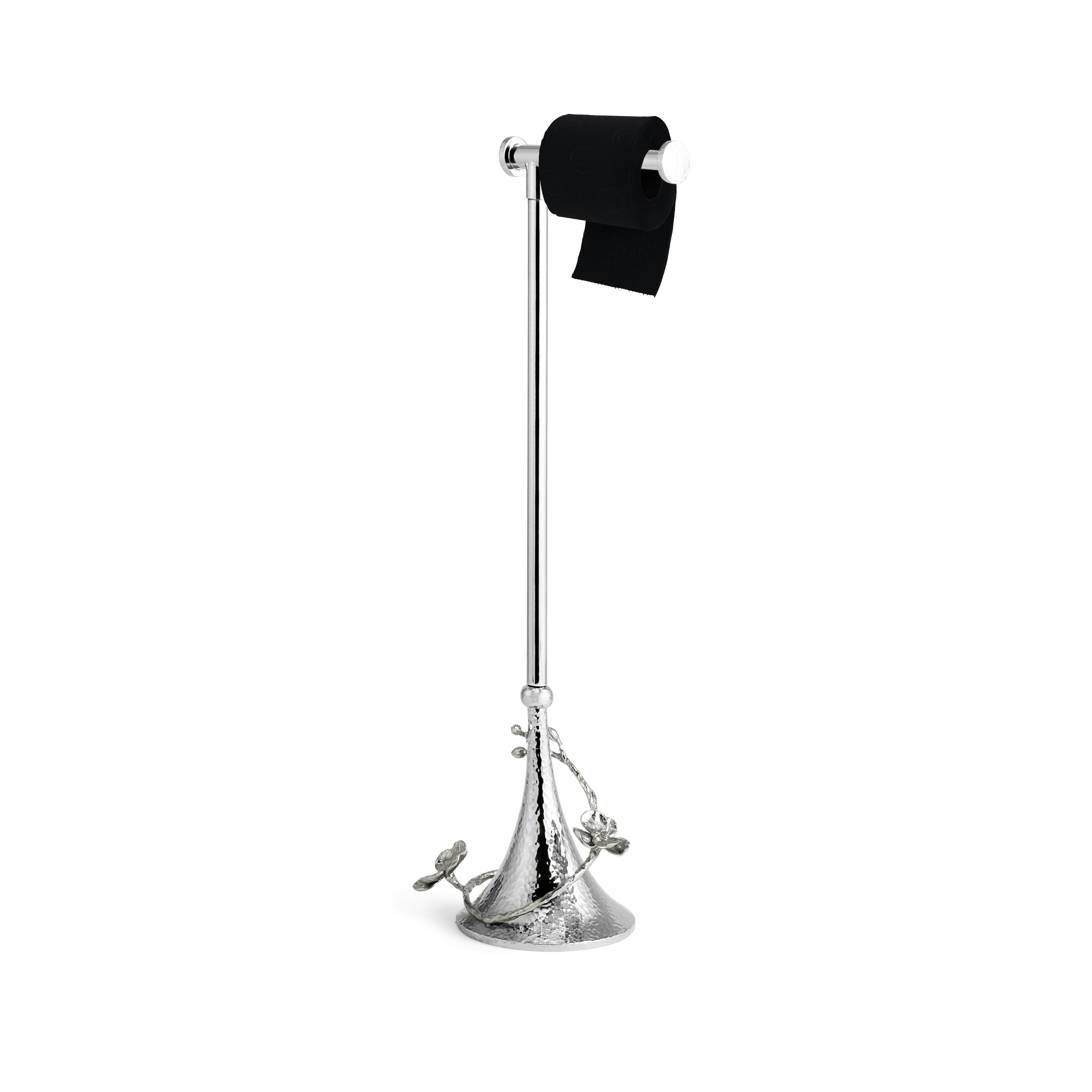 White Orchid Toilet Paper Holder - Elegant Bathroom Tissue Dispenser for Home, Hotel & Office Use