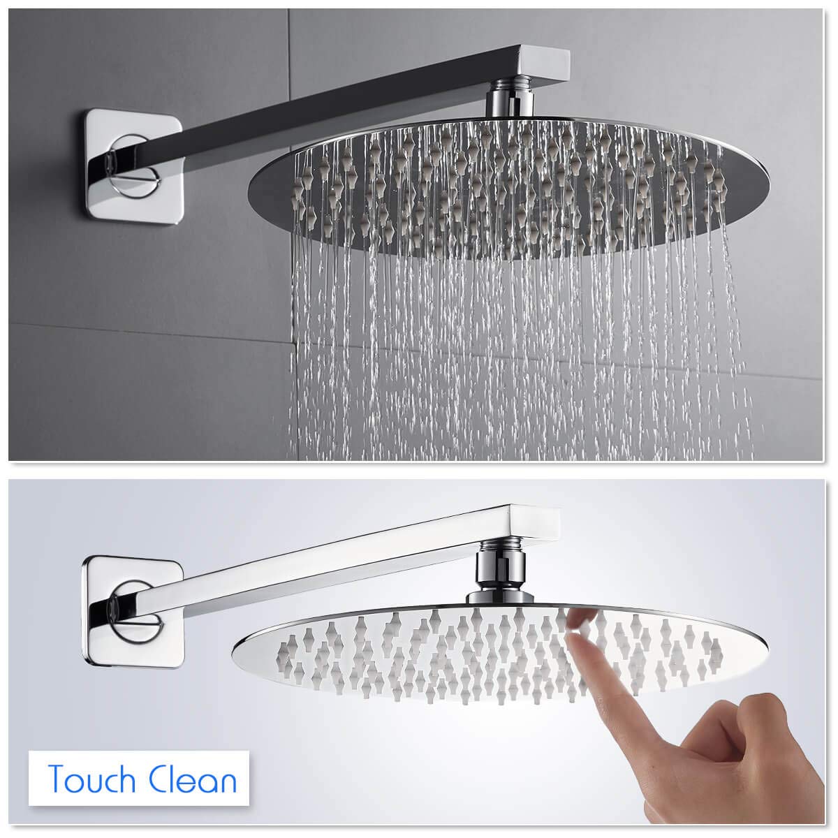 ROVOGO Chrome Bathroom Shower Faucet System with Rain Shower Head & Handheld Spray Combo Set - Complete Shower Trim Kit & Rough-in Valve Included - Perfect for Modern Bathroom Renovation & Spa-Like Shower Experience