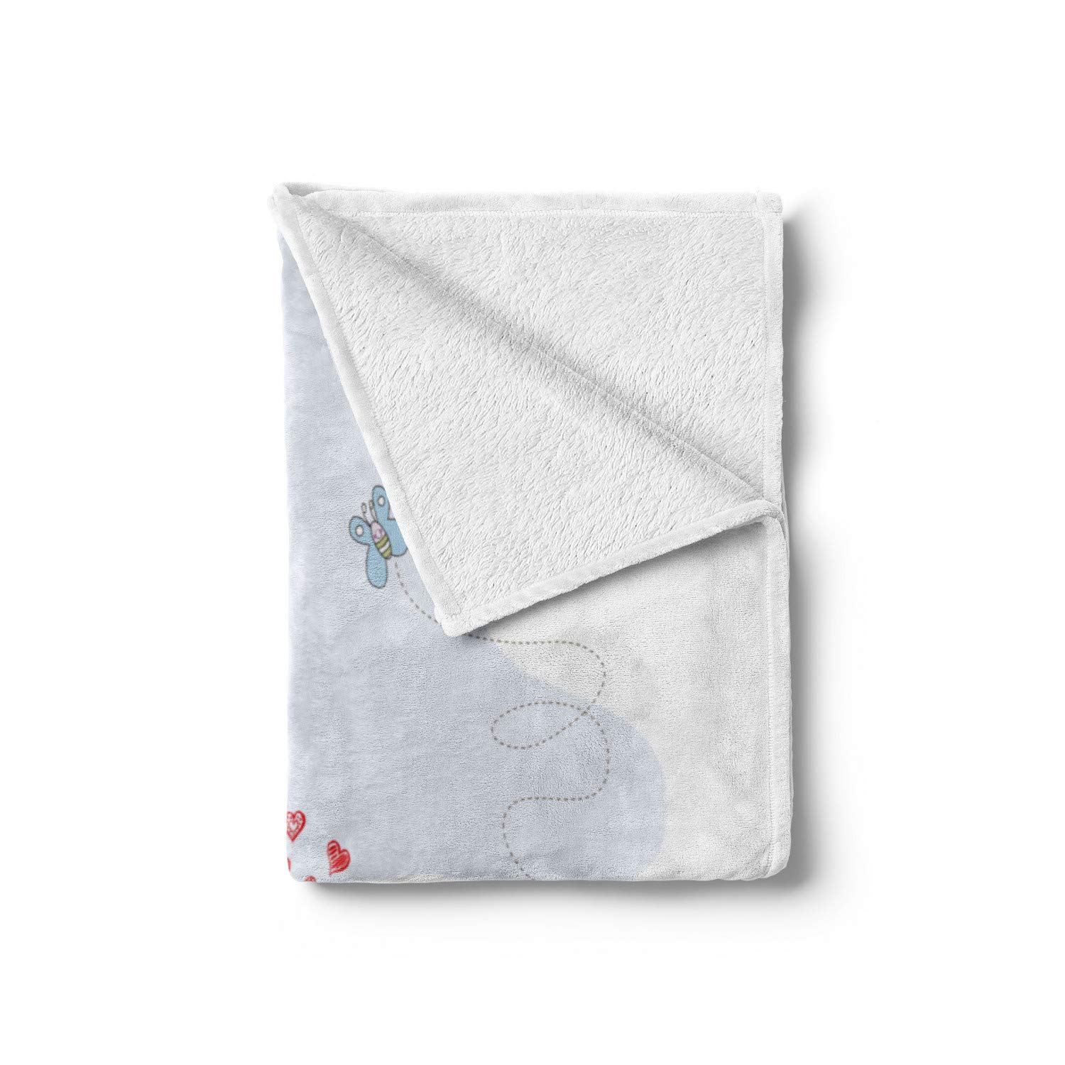 Ambesonne Cartoon Throw Blanket - Soft Flannel Fleece Accent Blanket with Mother Love Shower Design, 70x90 Inches, Pale Blue Green - Perfect for Sofa, Bed, Nursery & Gift Giving
