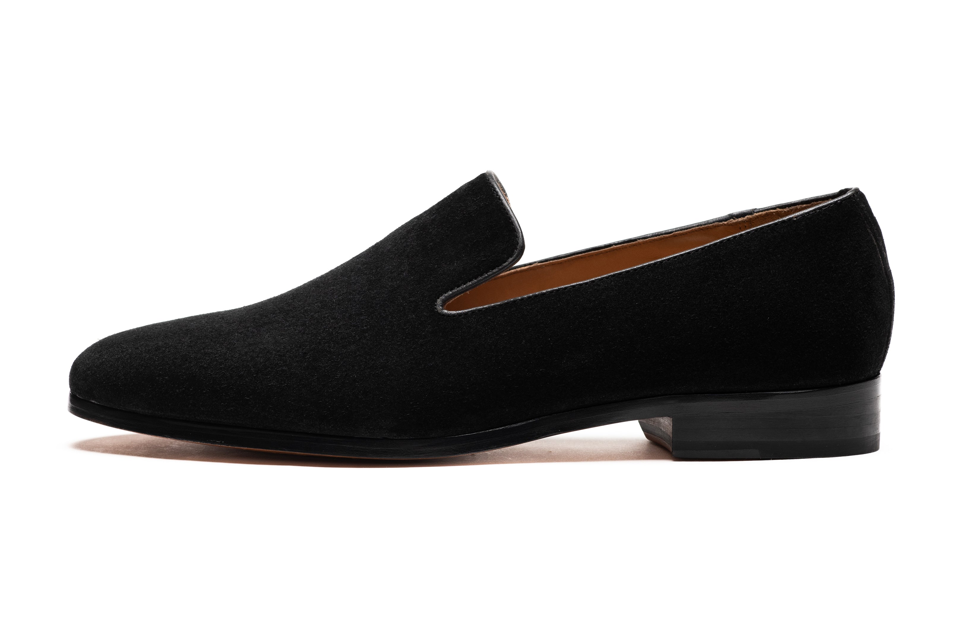 Black Suede Venetian Loafers for Men - Comfortable Slip-On Dress Shoes for Business, Casual & Travel