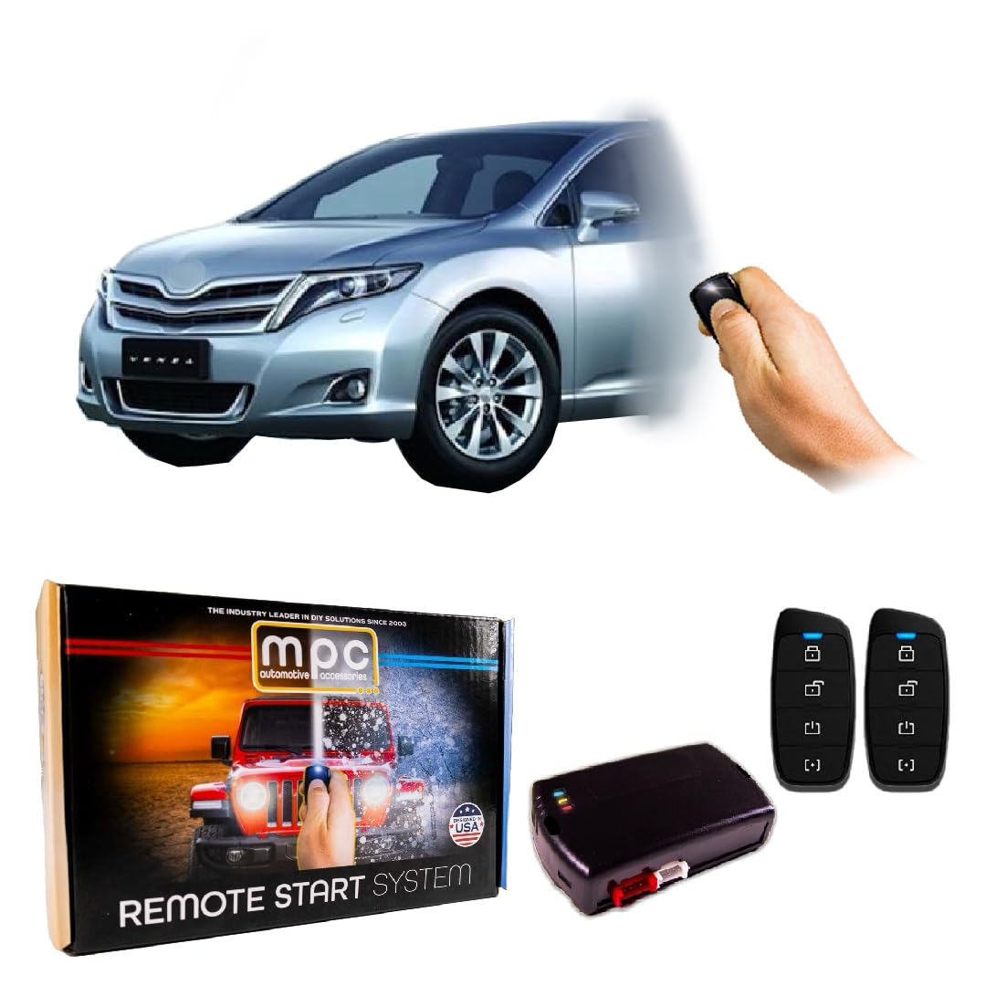 MPC 4-Button Remote Car Starter for 2009-2016 Toyota Venza | Gas Engine | Push Button Start | 2-Way Key Fob with 1500ft Range | Preloaded Firmware | Perfect for Cold Weather & Secure Remote Engine Start
