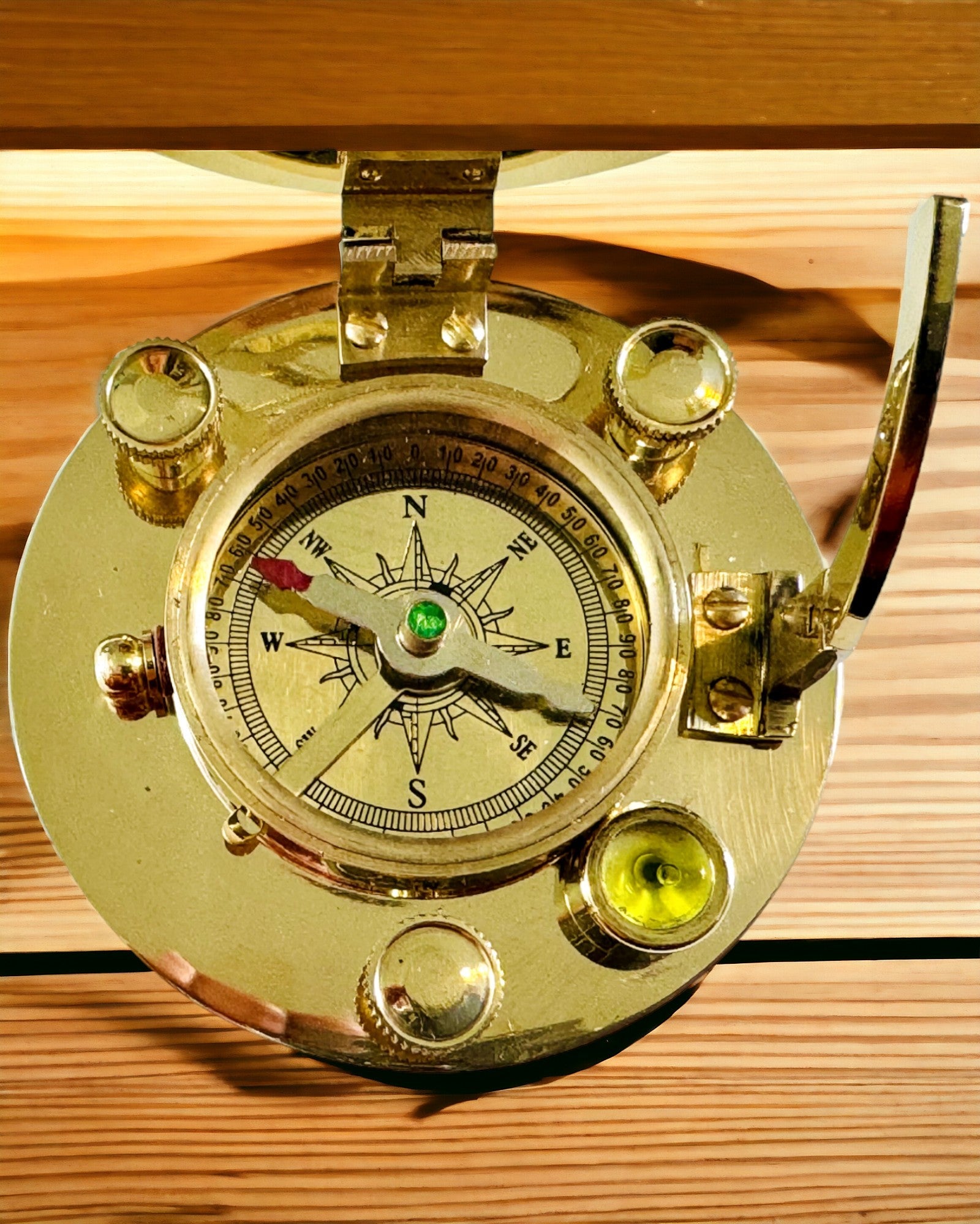 Premium Nautical Navigational Compass with Sextant - Personalized Engraving Option - Extra Large Size for Marine Navigation, Sailing, Hiking & Outdoor Adventures