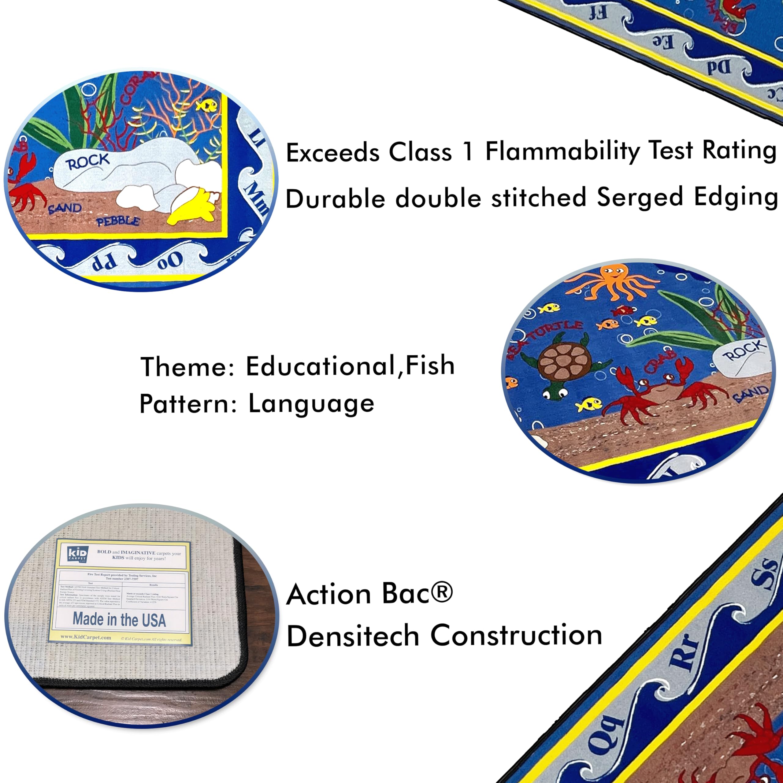 Educational Kids Carpet - 6' x 8'6