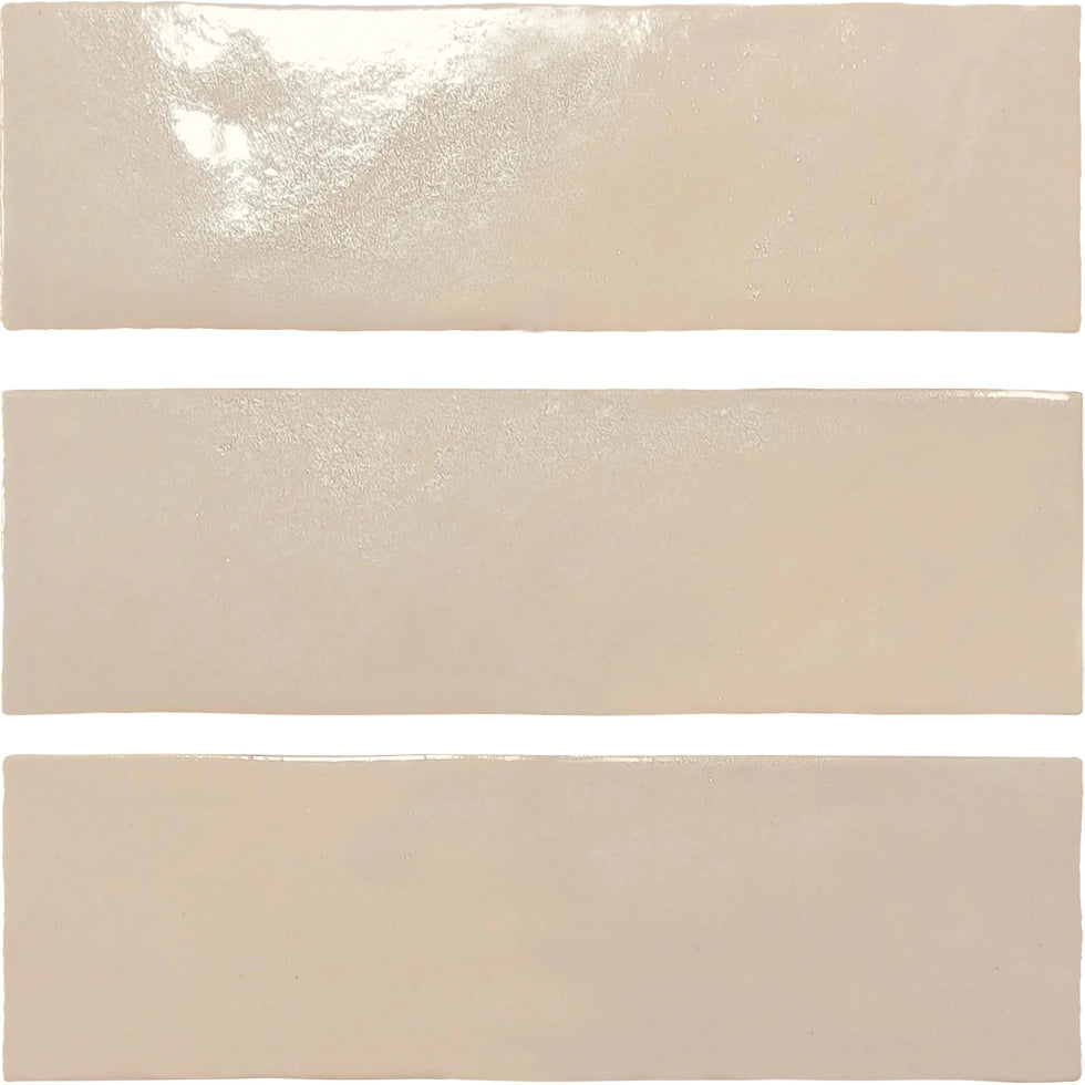 Zellige Charm Semi Gloss Ceramic Tiles - Sandstone Color Moroccan Style Wall & Floor Tiles for Kitchen Backsplash, Bathroom, and Shower Decor