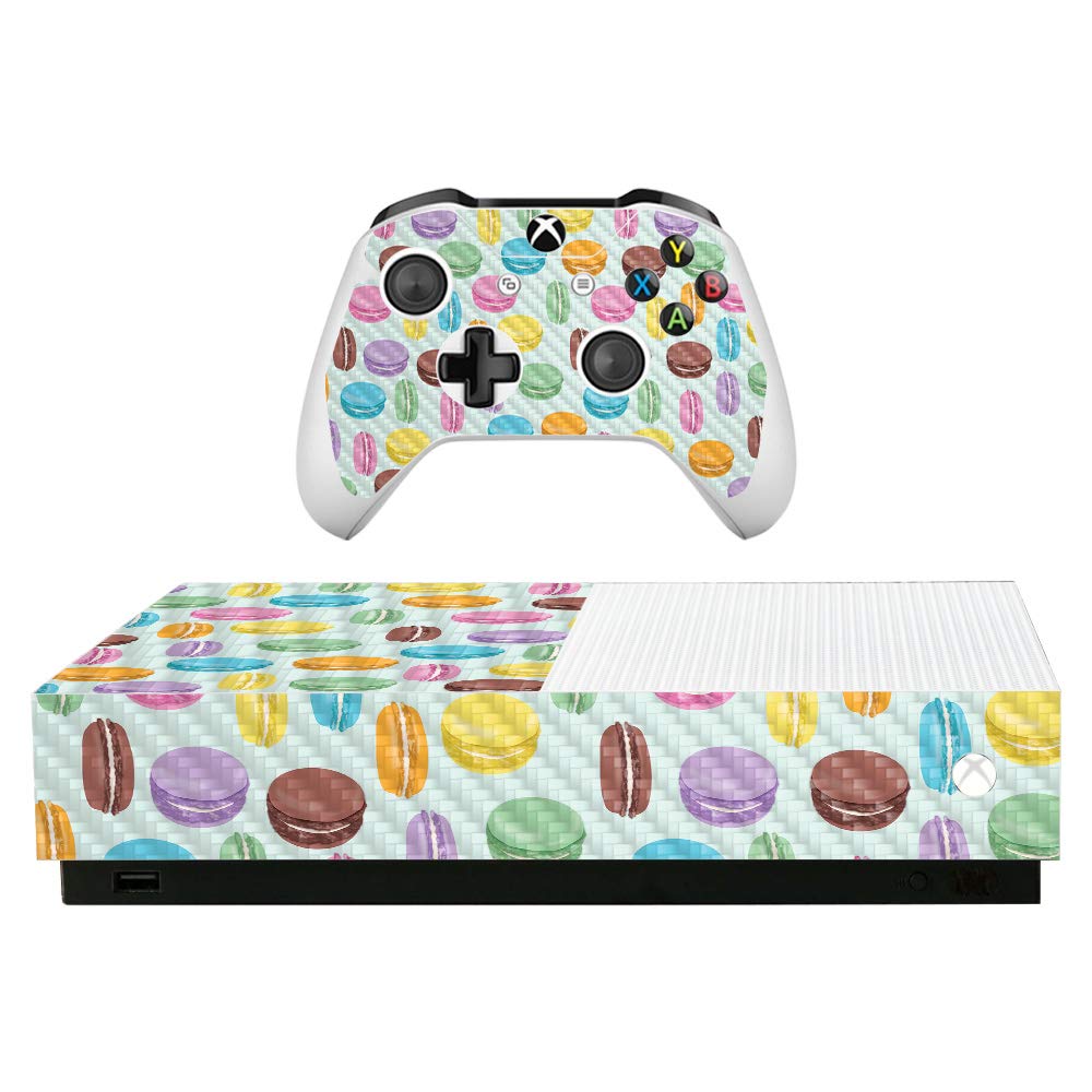 Premium Carbon Fiber Skin for Microsoft Xbox One S All-Digital Edition - Macarons Design | Protective & Durable Textured Cover | Easy to Apply & Remove | Made in USA | Perfect for Gaming Setups & Home Entertainment Systems