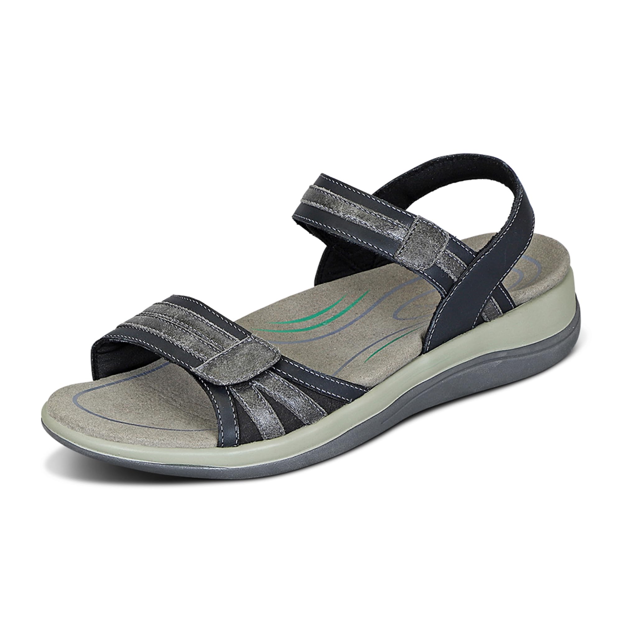 Orthofeet Women's Orthopedic Leather Adjustable Paloma Sandals for Plantar Fasciitis & Arch Support - Comfortable Walking Shoes for Women with Foot Pain, Perfect for Travel, Work & Everyday Wear