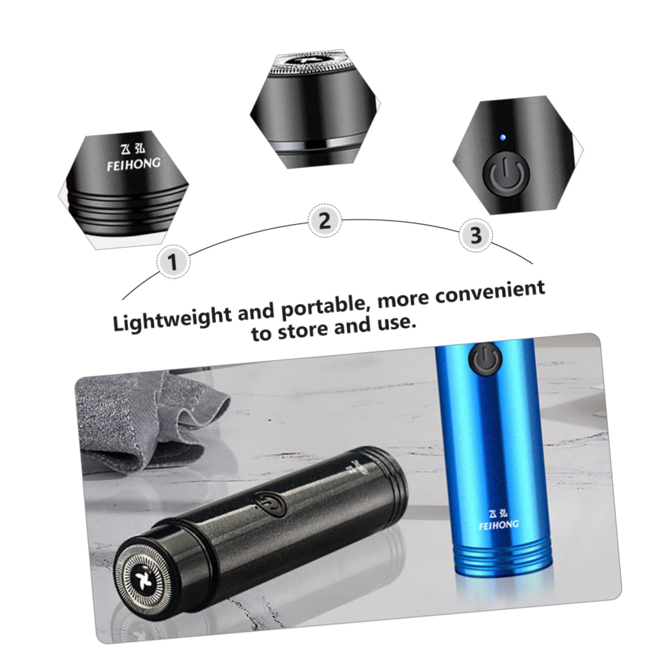 MerryHapy Rechargeable Mini Electric Razor for Men - Compact, Durable ABS Shaver with Easy Use - Perfect for Travel, Gym & Daily Grooming