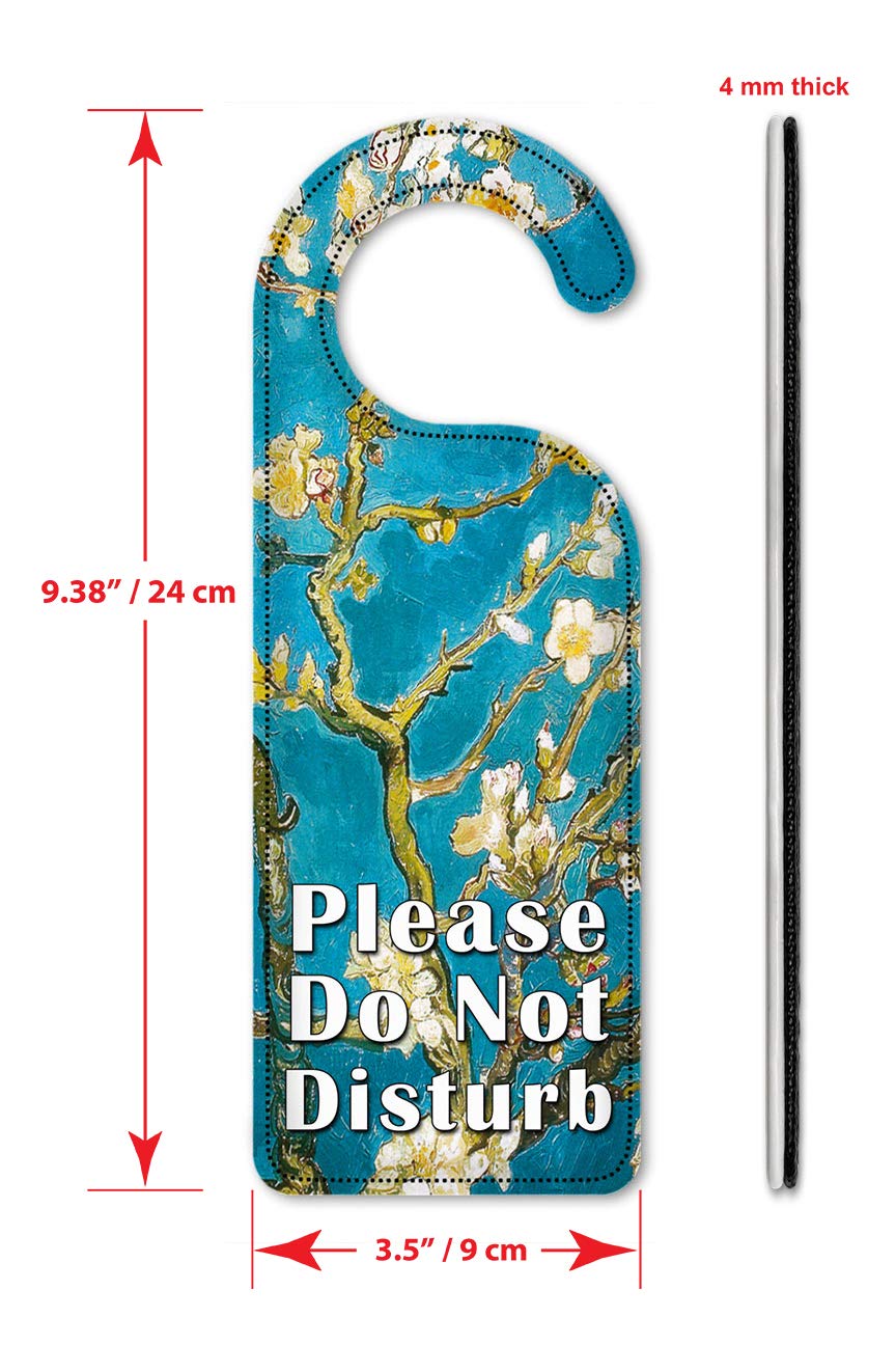 Van Gogh Almond Blossoms Do Not Disturb Door Hanger Sign - Art-Inspired Privacy Door Knob Decor for Hotels, Bedrooms & Home Offices