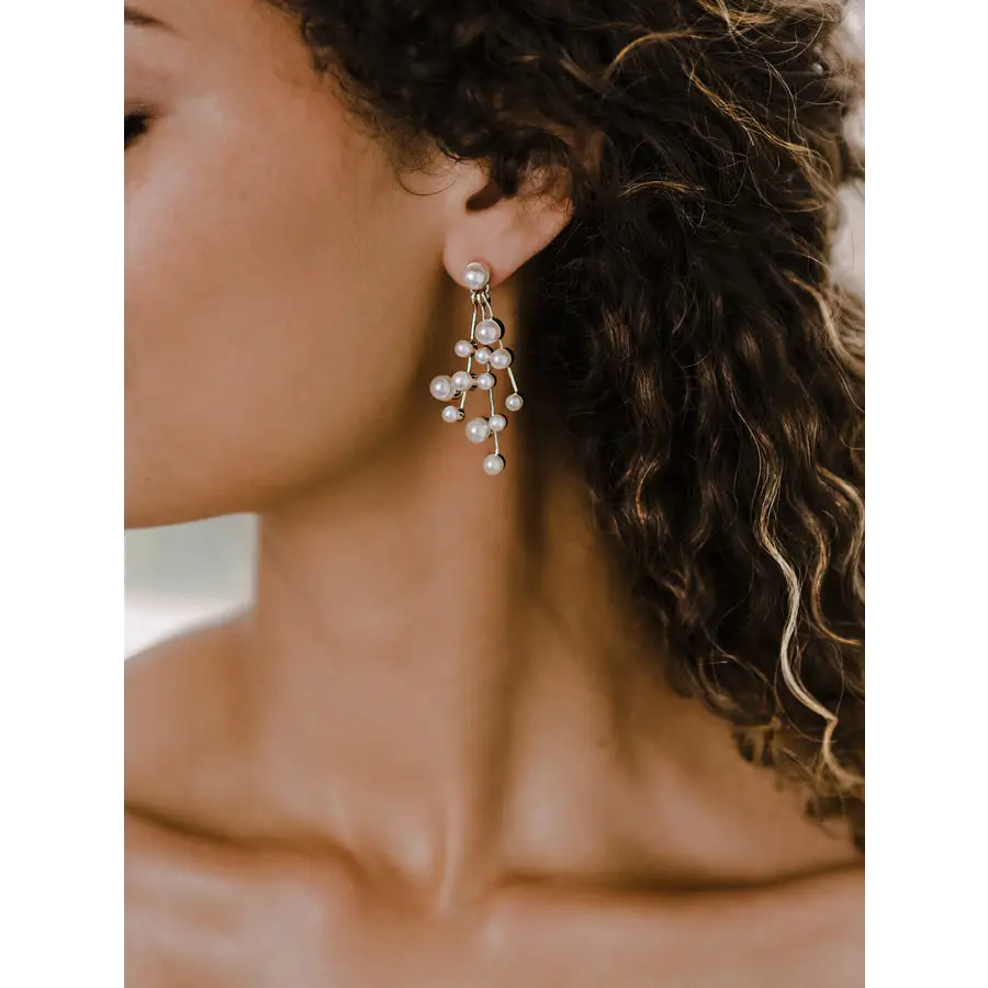E2165 Bridal Pearl Earrings – Elegant Wedding Jewelry for Brides, Bridesmaids & Formal Events | Perfect for Weddings, Prom & Special Occasions