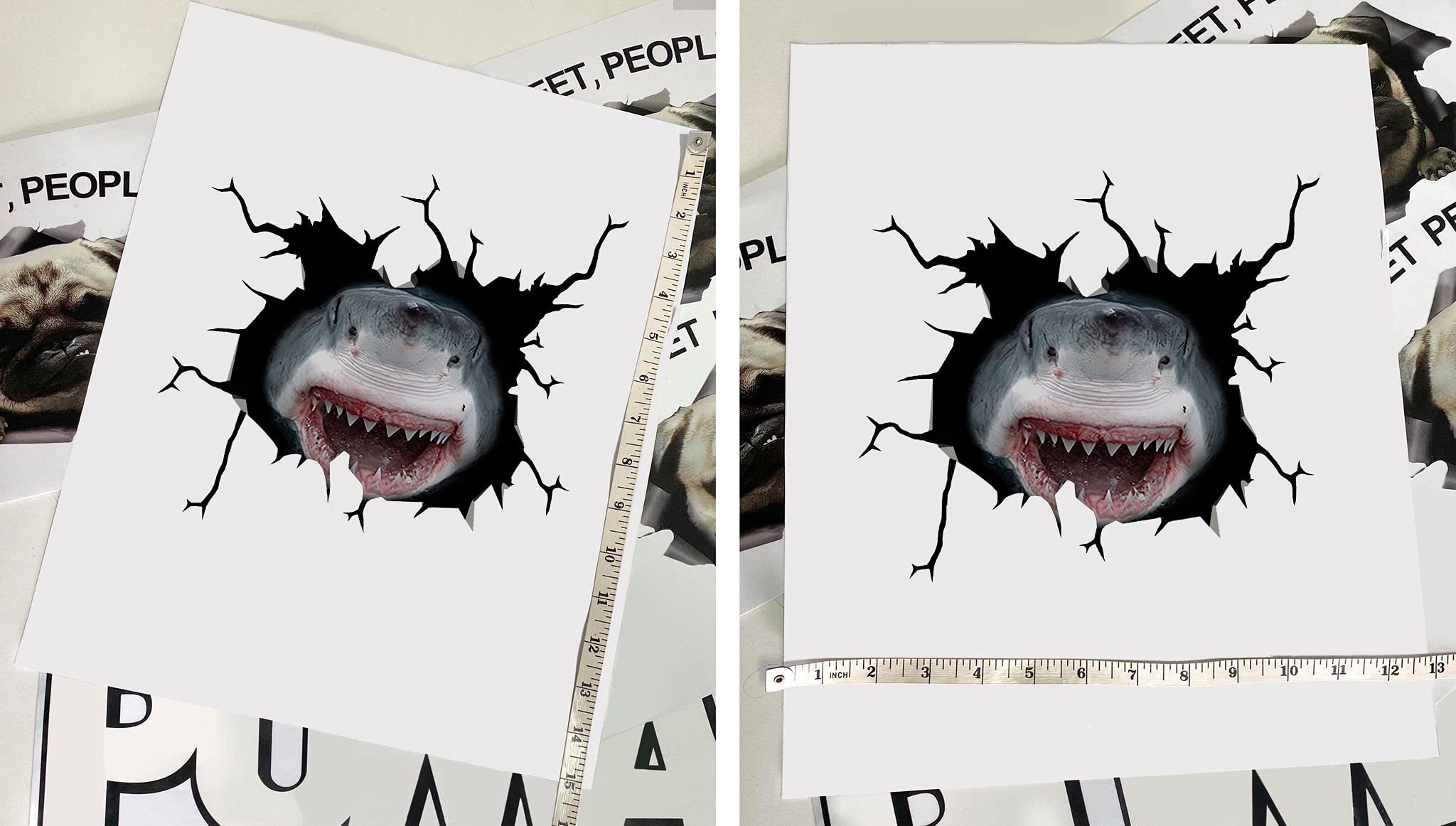 Realistic Shark Car Decals & Fish Stickers Pack of 2 - 8