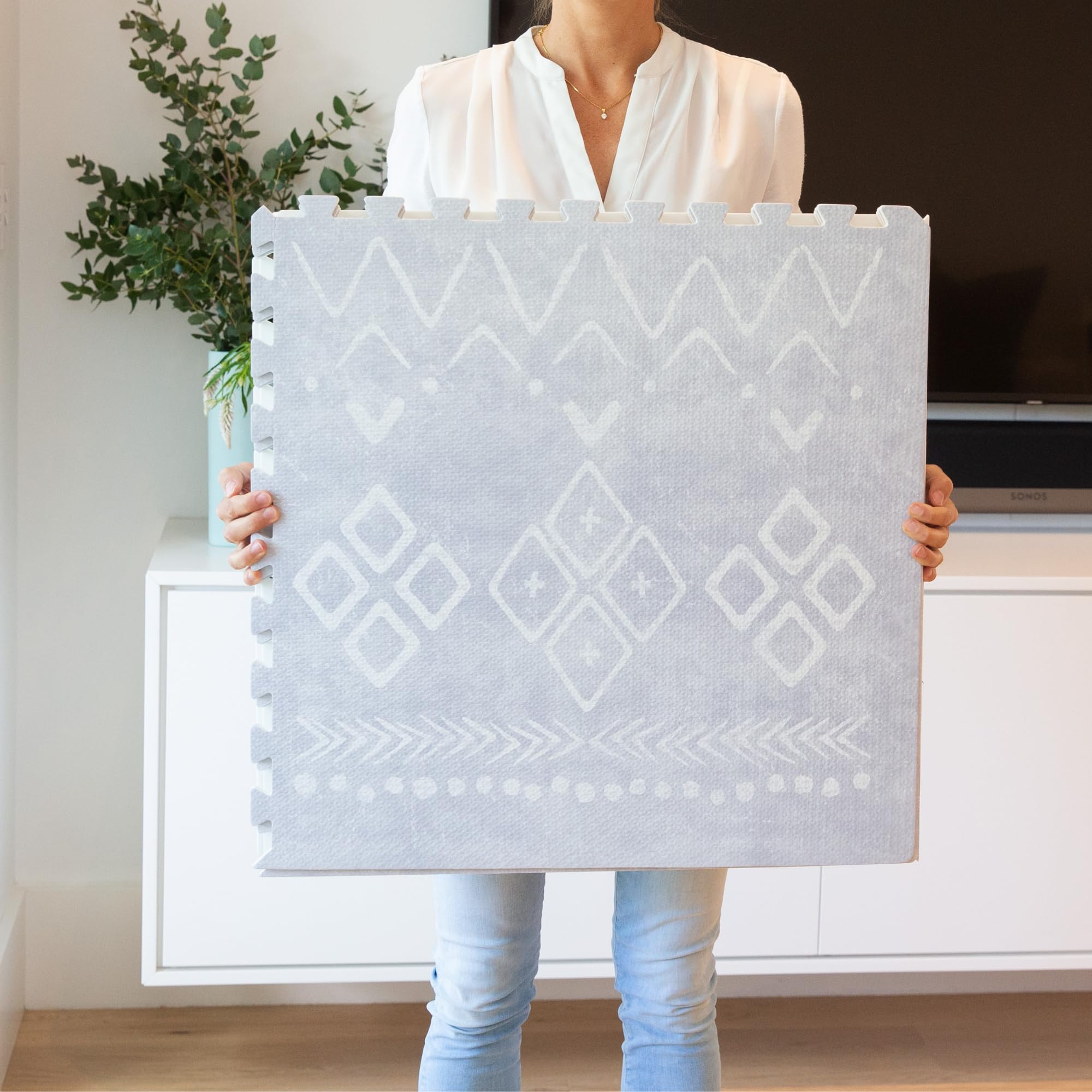 **Lillefolk Baby Foam Play Mat - Non-Toxic Interlocking Tiles for Kids & Toddlers - 8x6ft Gray Playmat for Tummy Time, Crawling, and Nursery Floor Protection**    *(Perfect for playrooms, daycare centers, and safe baby play areas!)*