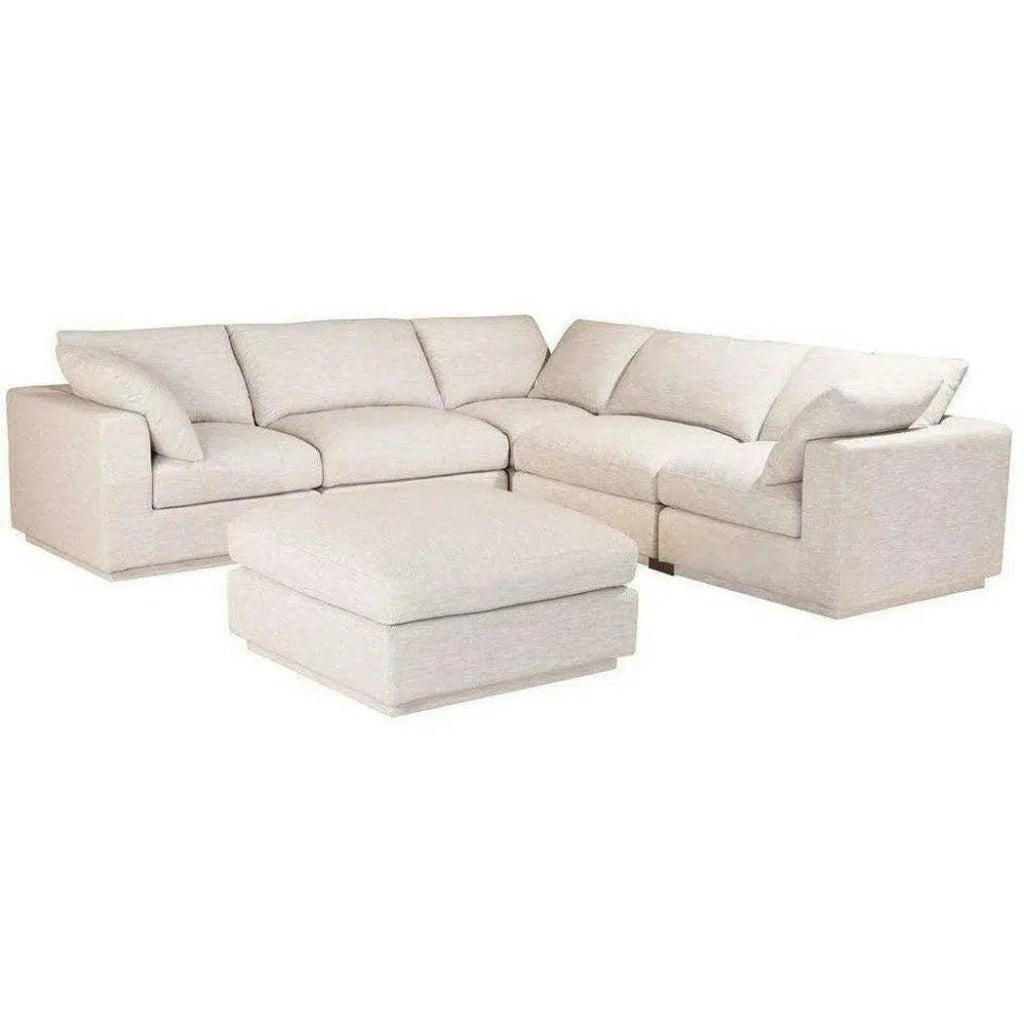 6-Piece Taupe Linen Modular Sofa Set - Modern Sectional Couch for Living Room, Lounge & Family Room - Soft Fabric Upholstered Furniture with Signature Design