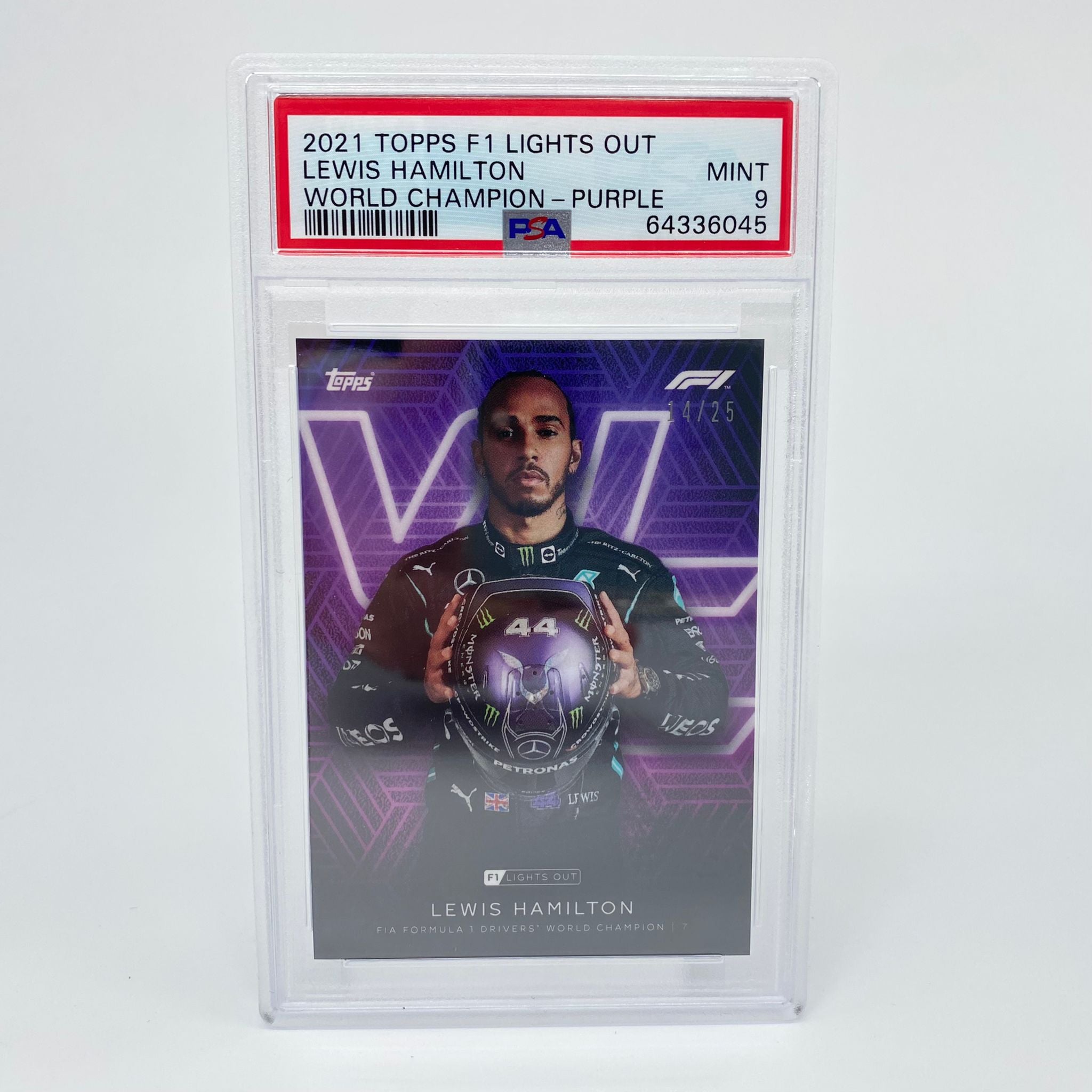 PSA 9 Graded 14/25 Lewis Hamilton Drivers World Champion Trading Card - Perfect for Collectors, Sports Memorabilia & F1 Fans