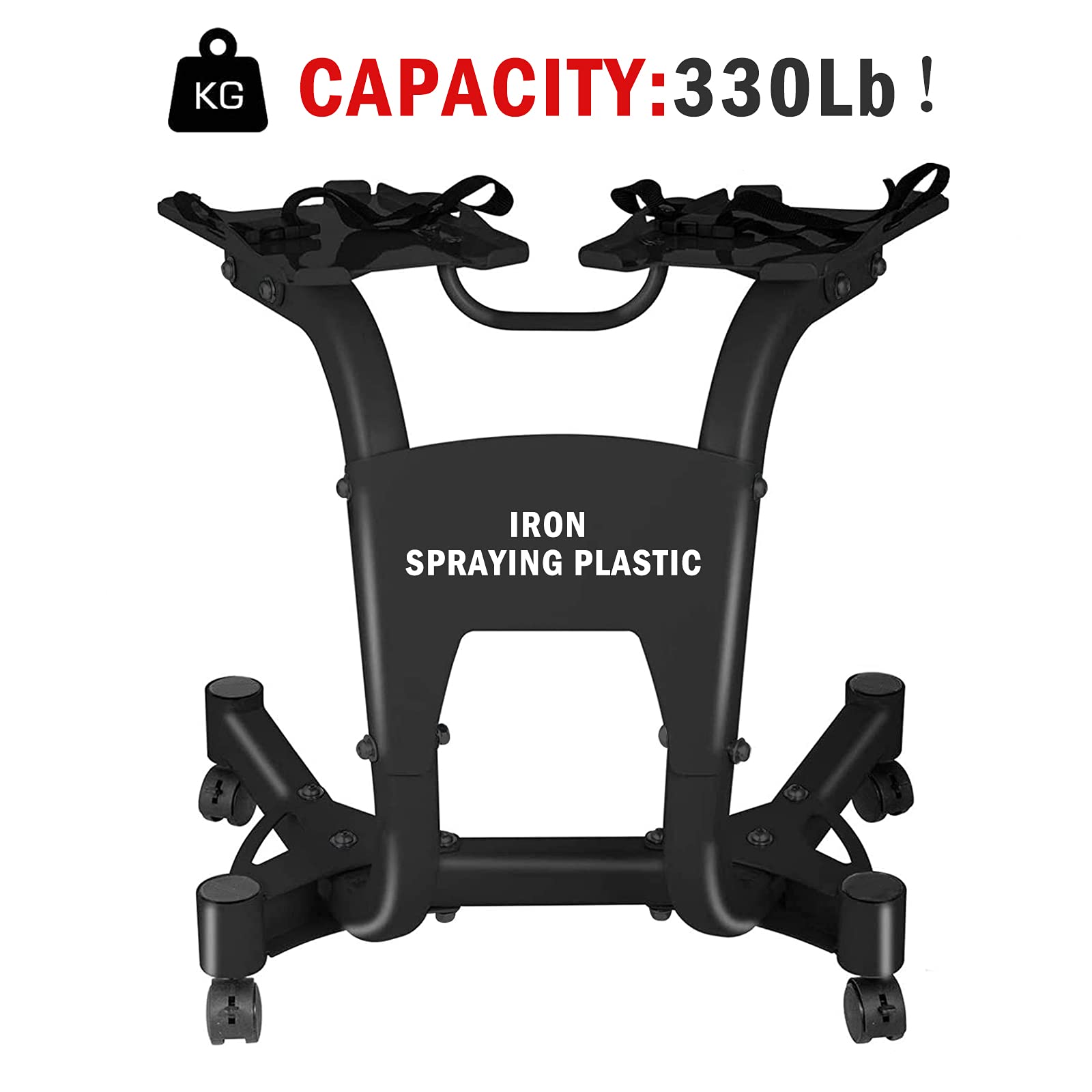 Heavy Duty Adjustable Dumbbell Stand - 330LBS Capacity Metal Dumbbell Rack Holder for Home Gym Equipment Storage (Stand Only) - Perfect for Weight Training & Space Saving Workout Organization