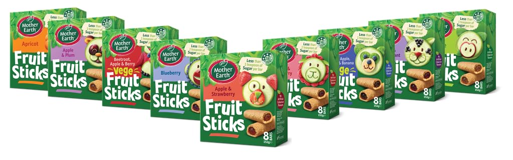 Raspberry White Chocolate Fruit Sticks 8 Bars - Vegetarian, No Artificial Sweeteners for Healthy Snacking